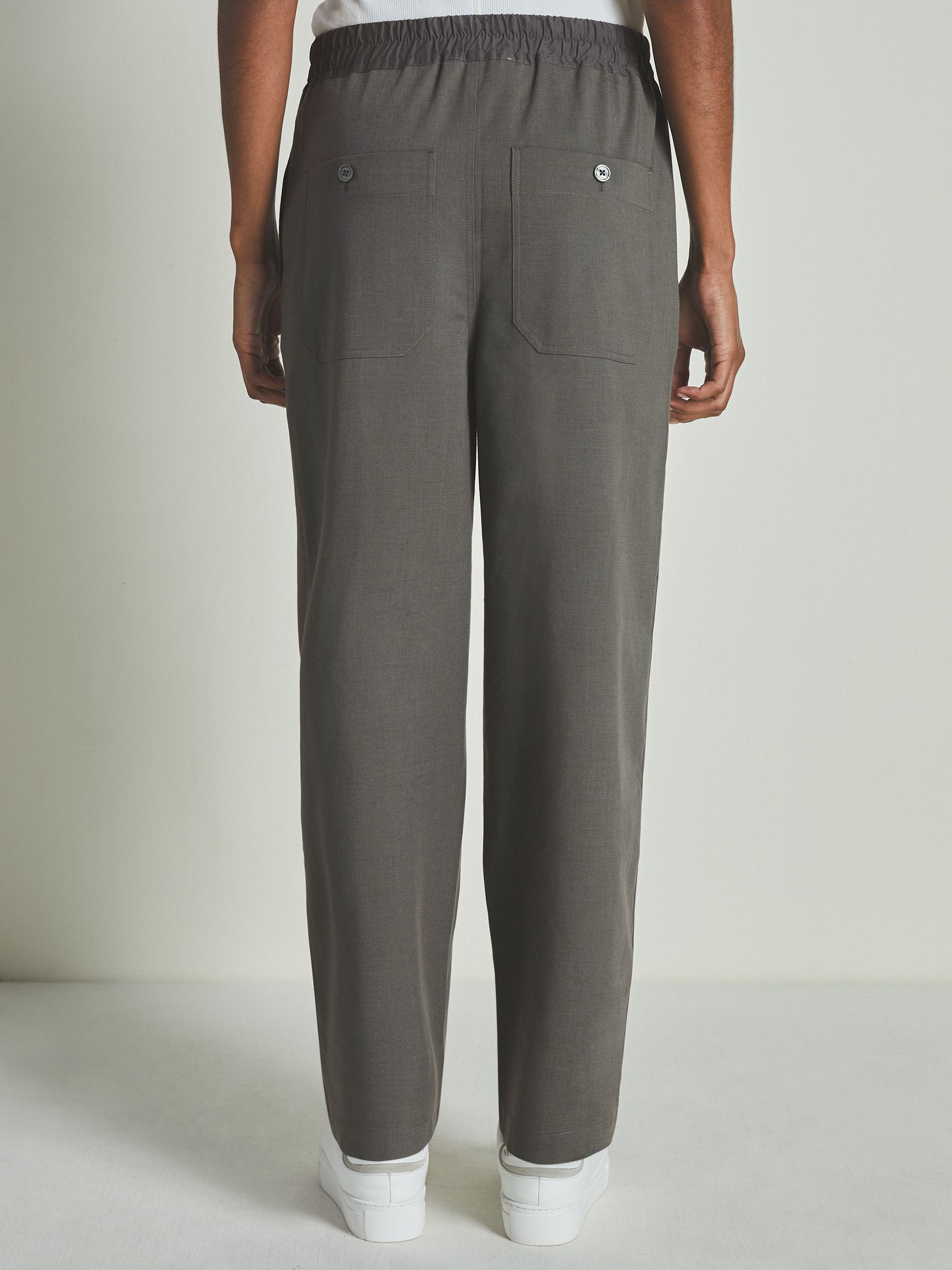 Reiss | Les 100 Ciels Twill Trousers with Lyocell and Wool in Charcoal - image 5