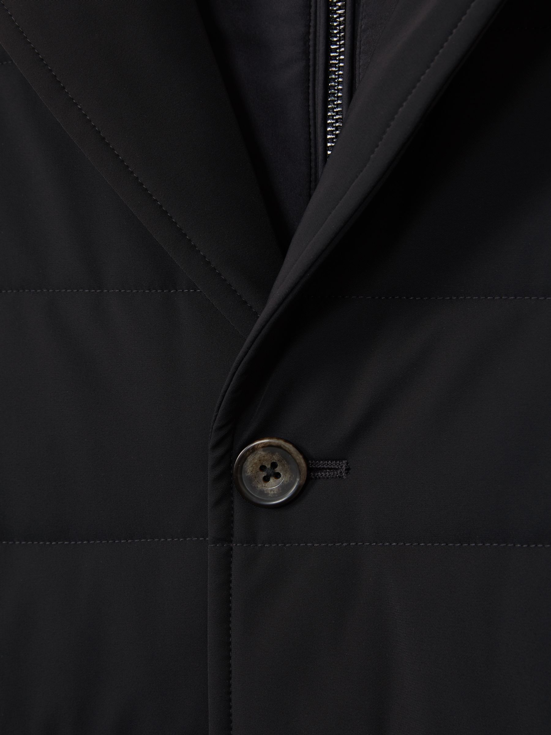 Longline Quilted-Shell Coat with Inner Gilet in Navy - Image 6 of 6