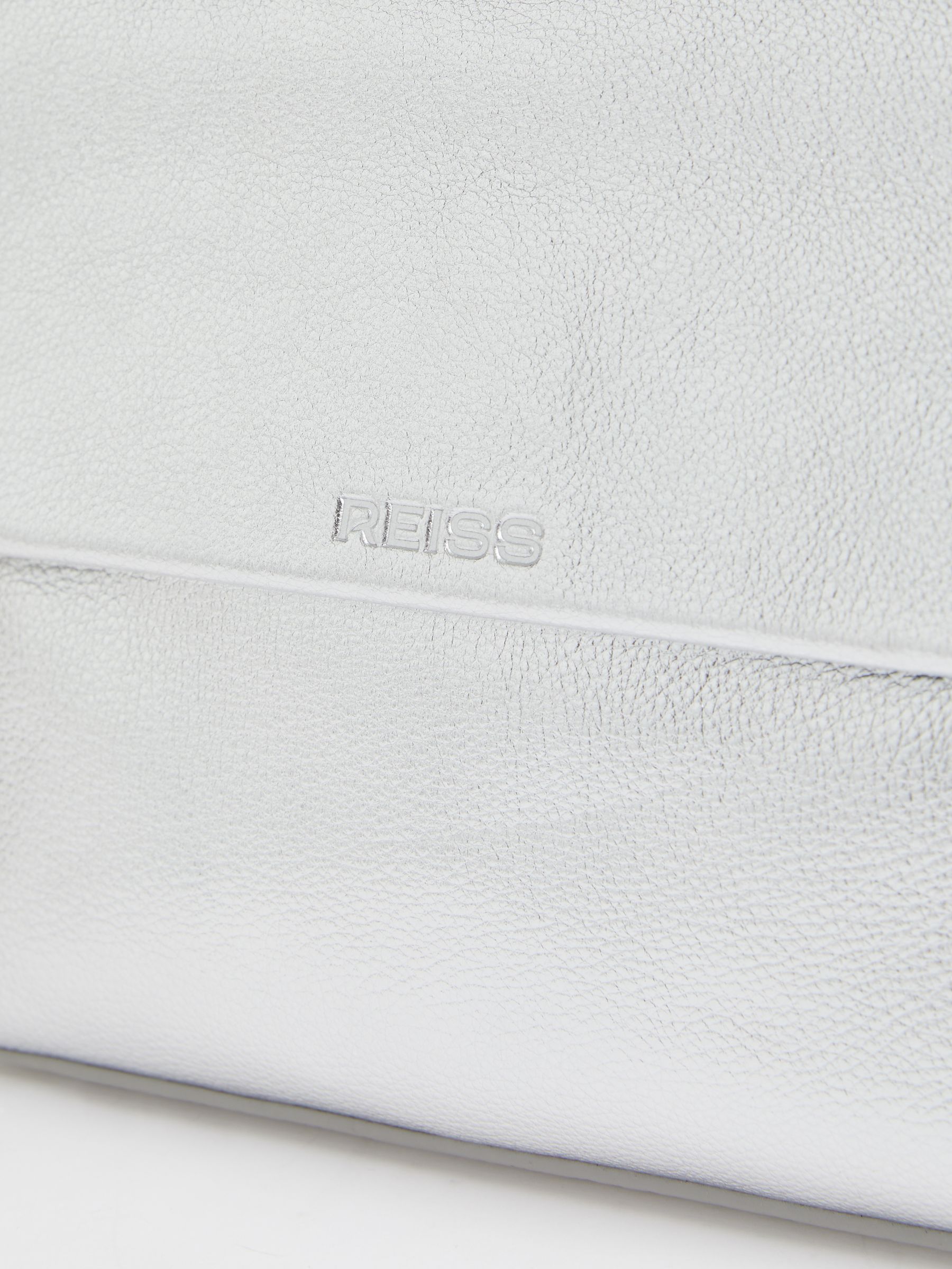 Leather Flap Crossbody Bag in Silver - Image 4 of 4