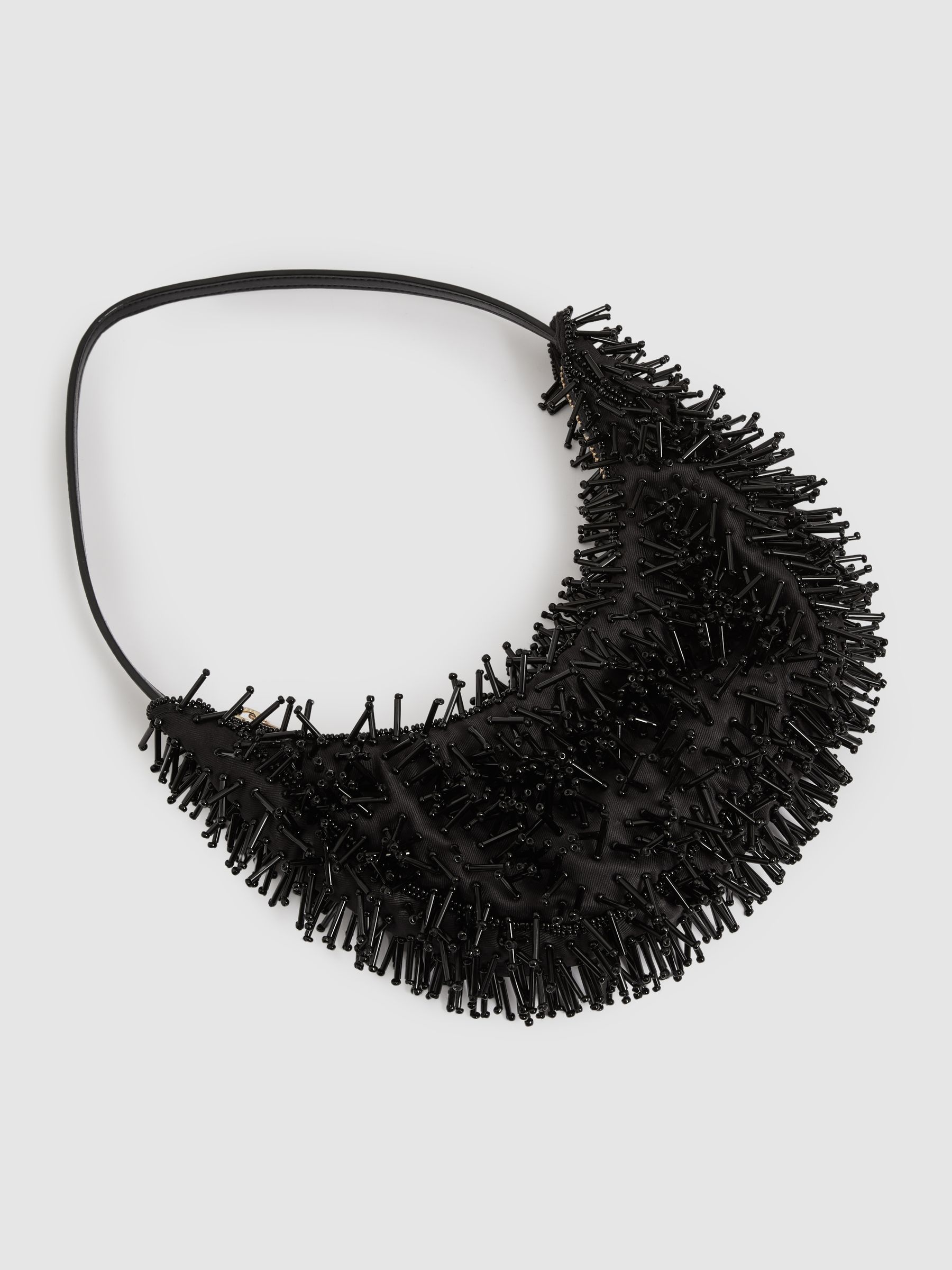 Beaded Crescent Shoulder Bag in Black - Image 3 of 4