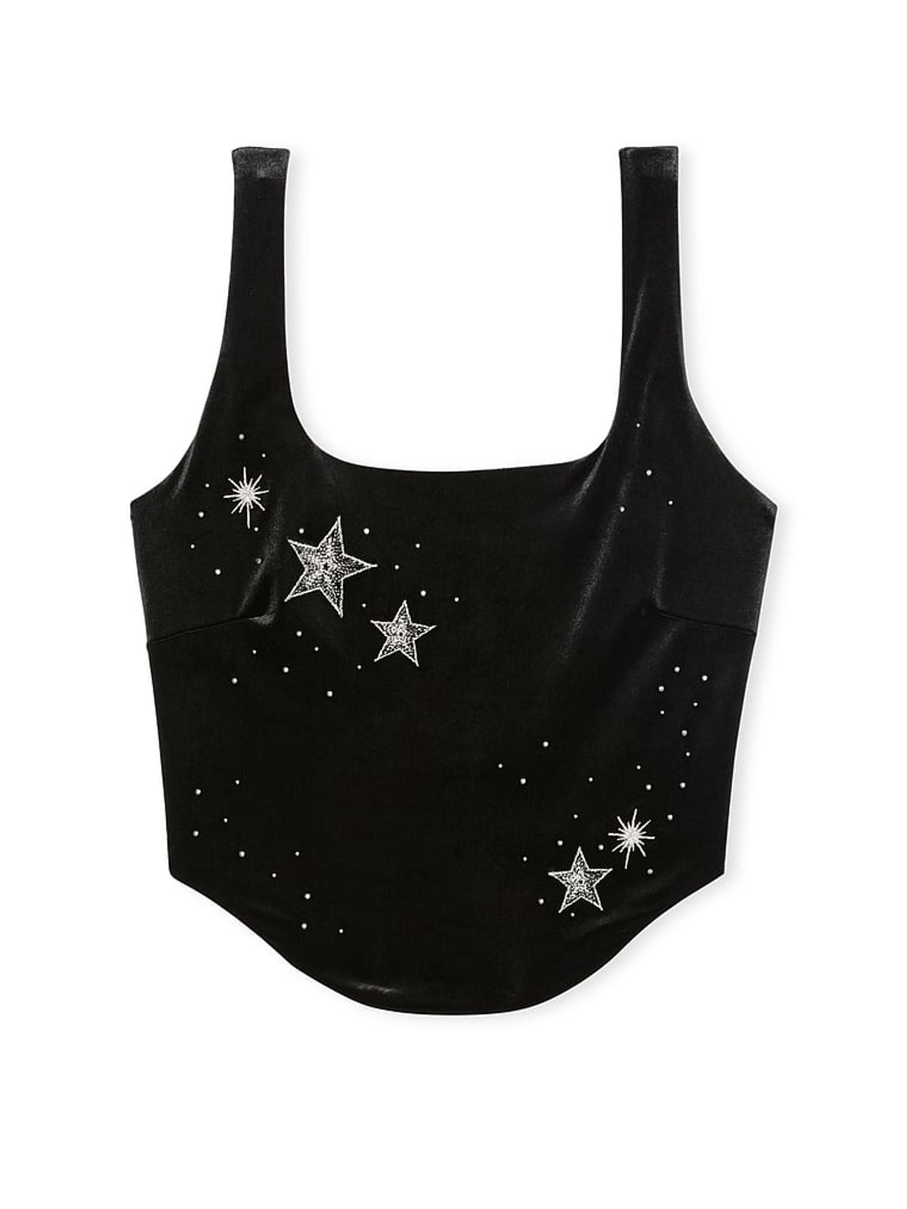 Black Velvet Star Shine Corset Bra Top - Image 3 of 4