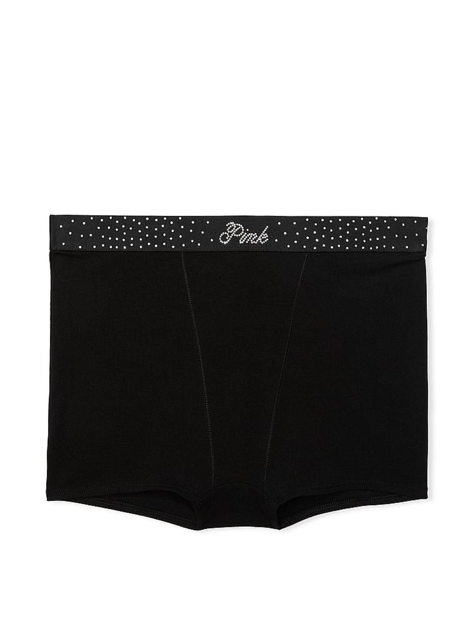 Black Diamante High Waist Cotton Logo Knickers - Image 3 of 3