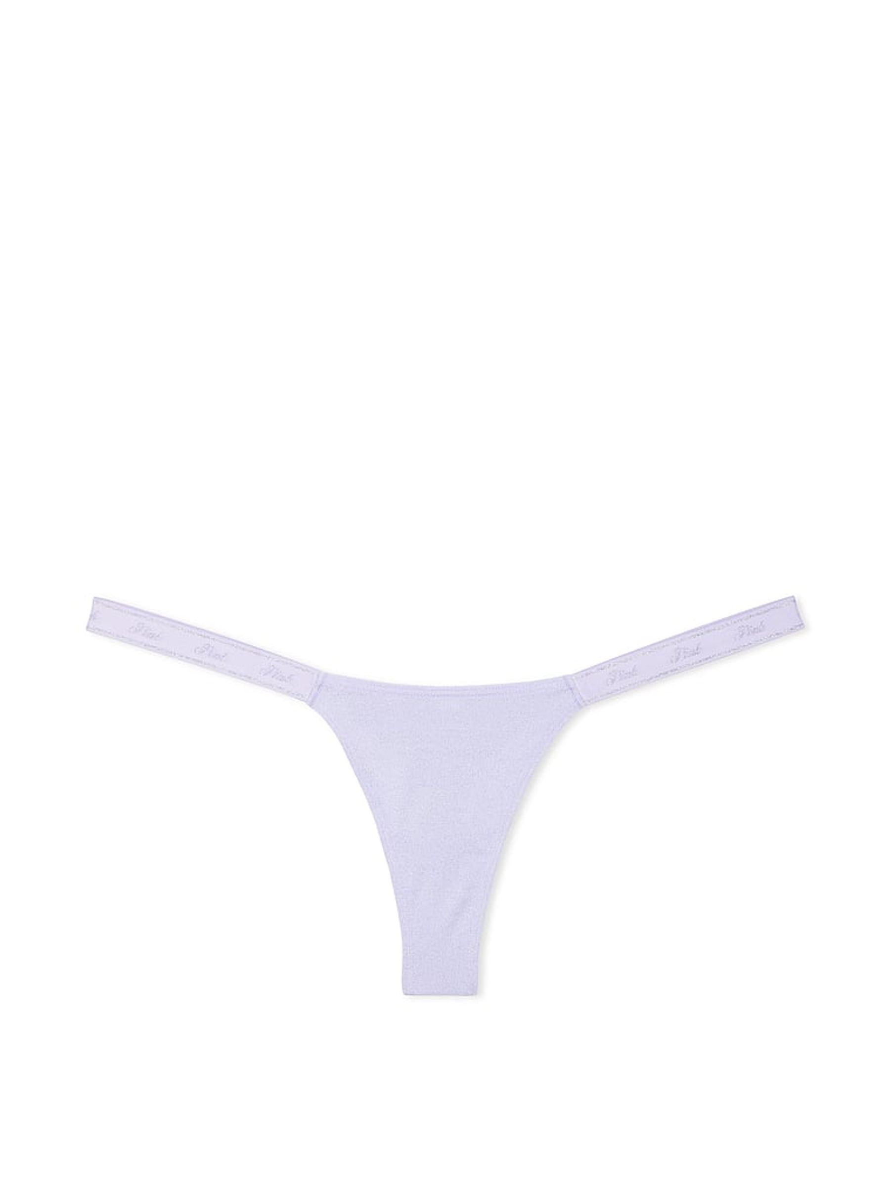 Purple Cloud Mini Scoop Thong Cotton Logo Shimmer Knickers - Image 1 of 2