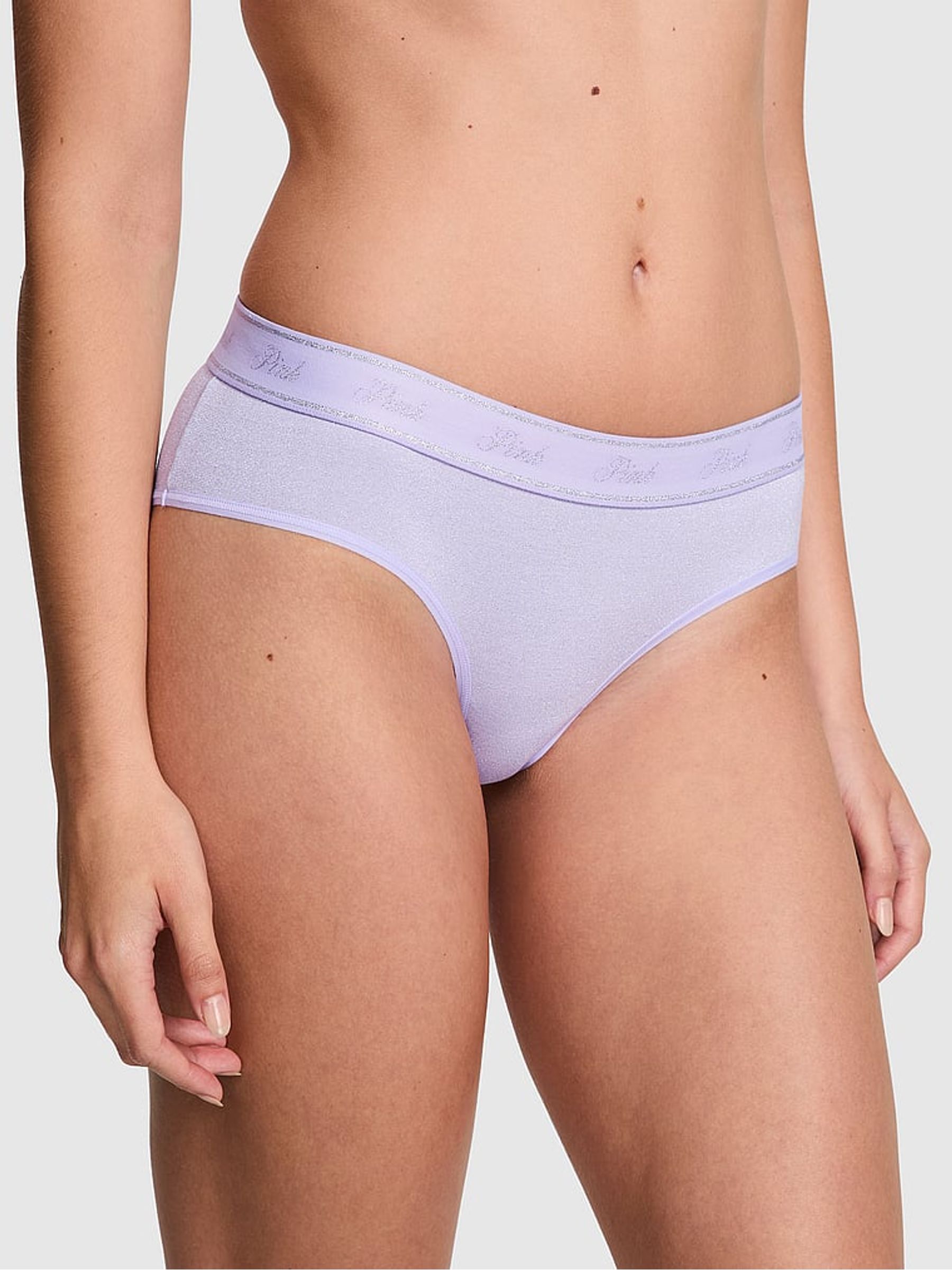 Purple Cloud Hipster Cotton Logo Shimmer Knickers - Image 1 of 3