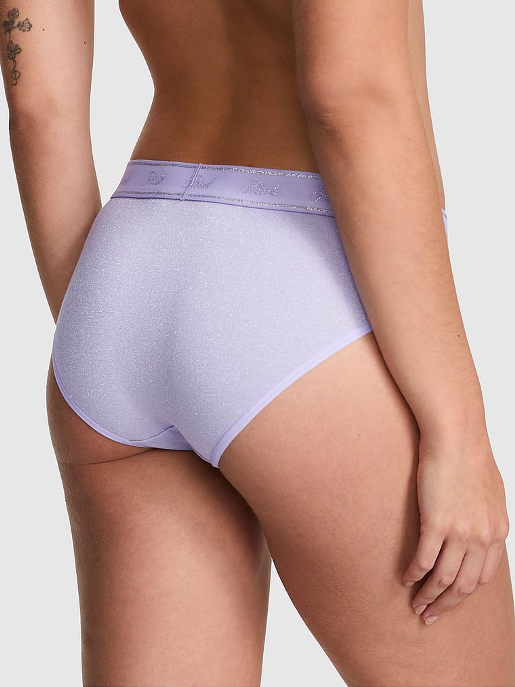 Purple Cloud Hipster Cotton Logo Shimmer Knickers - Image 2 of 3