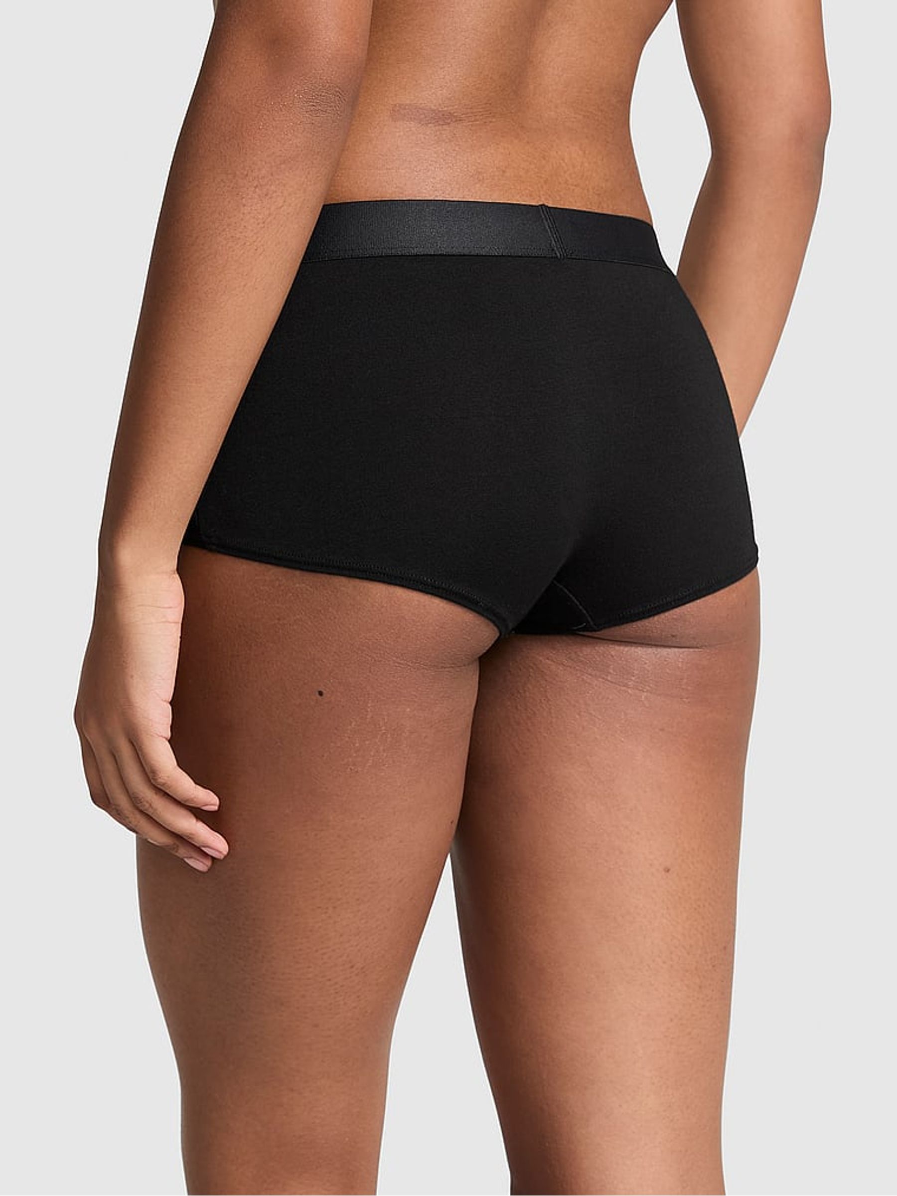 Black Diamante Short Cotton Logo Knickers - Image 2 of 3