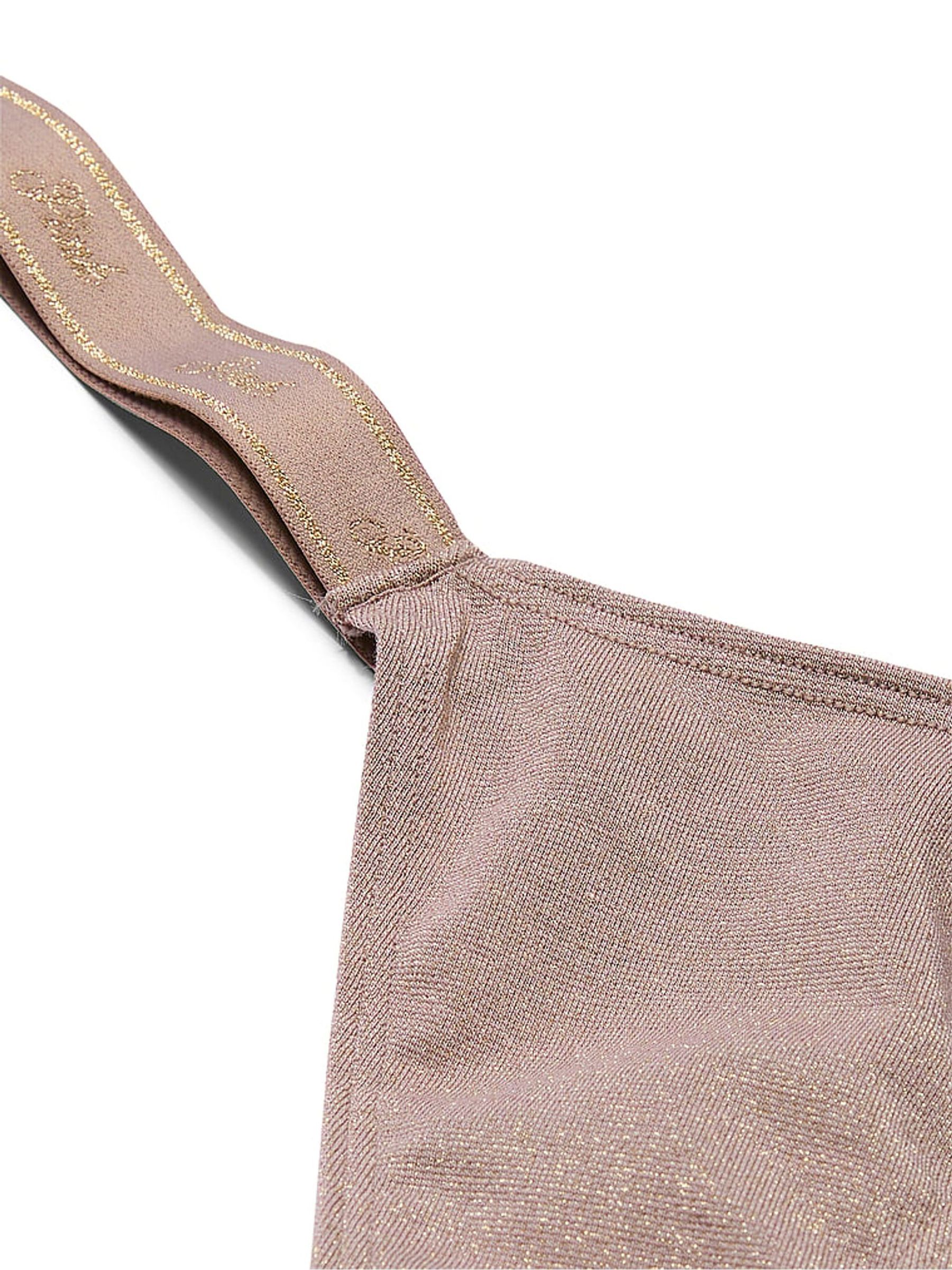 Iced Coffee Brown Mini Scoop Thong Cotton Logo Shimmer Knickers - Image 4 of 4
