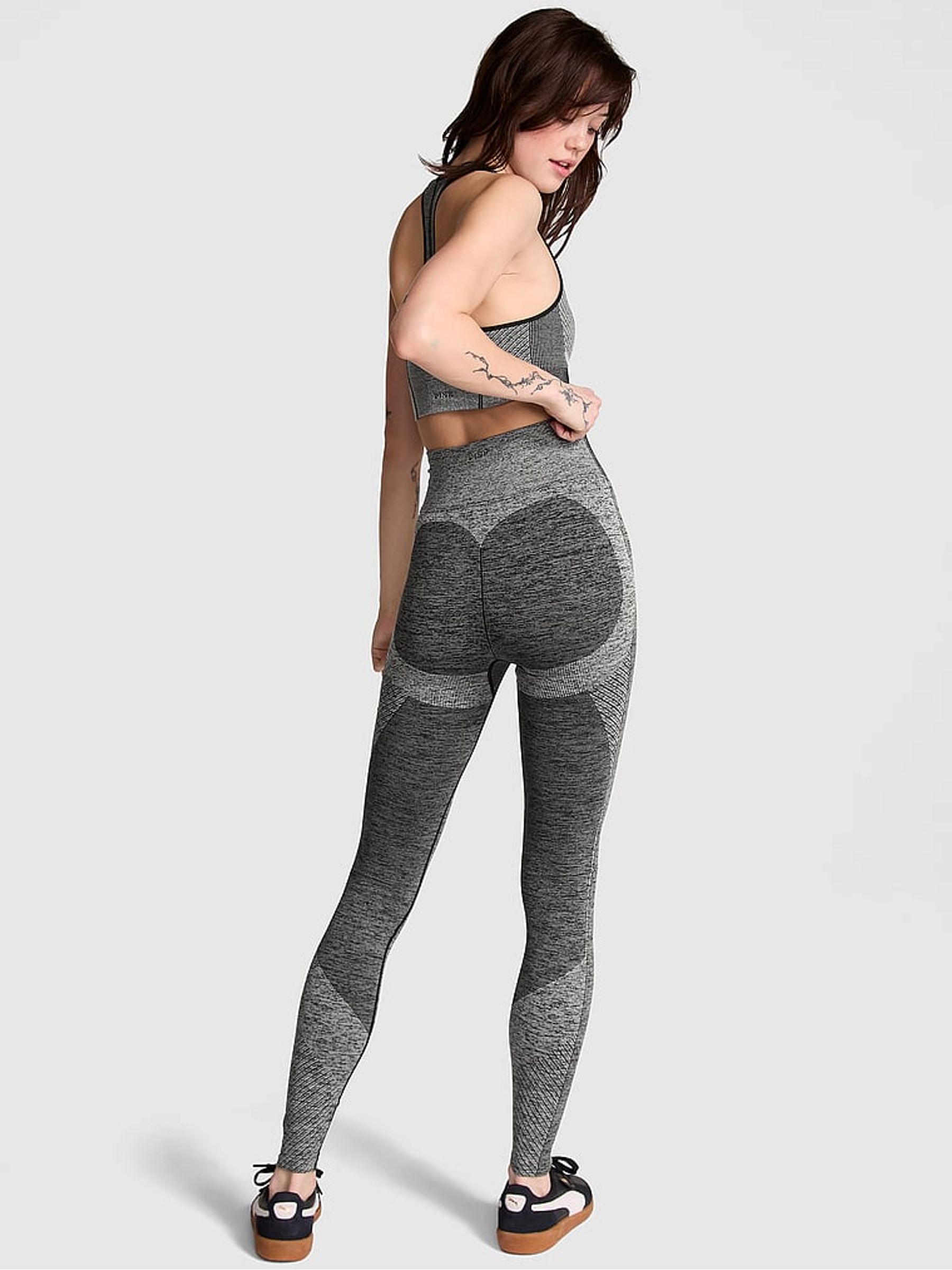 Black Marl Seamless Leggings - Image 2 of 3