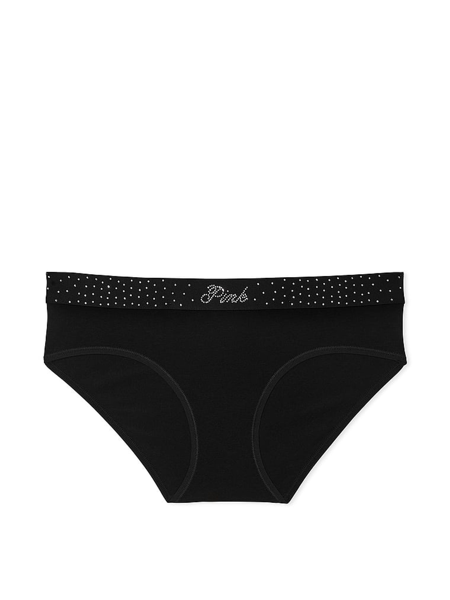 Black Diamante Hipster Cotton Logo Knickers - Image 3 of 3