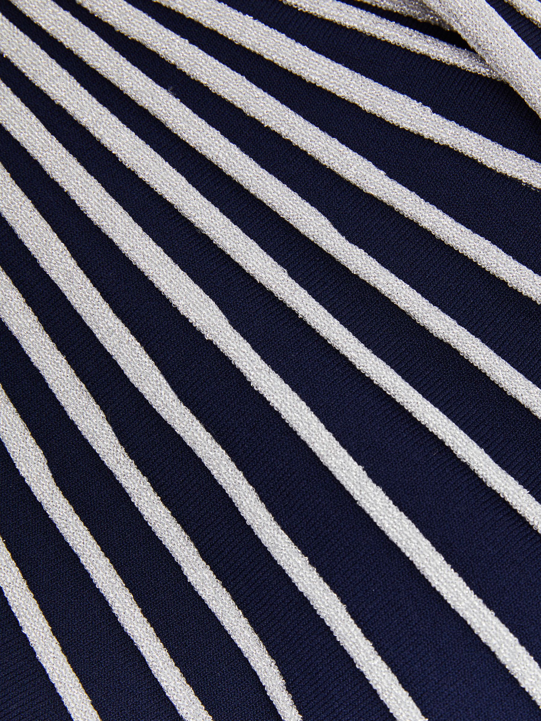 9-13 yrs Metallic Contrast Ribbed Dress in Silver - Image 4 of 4