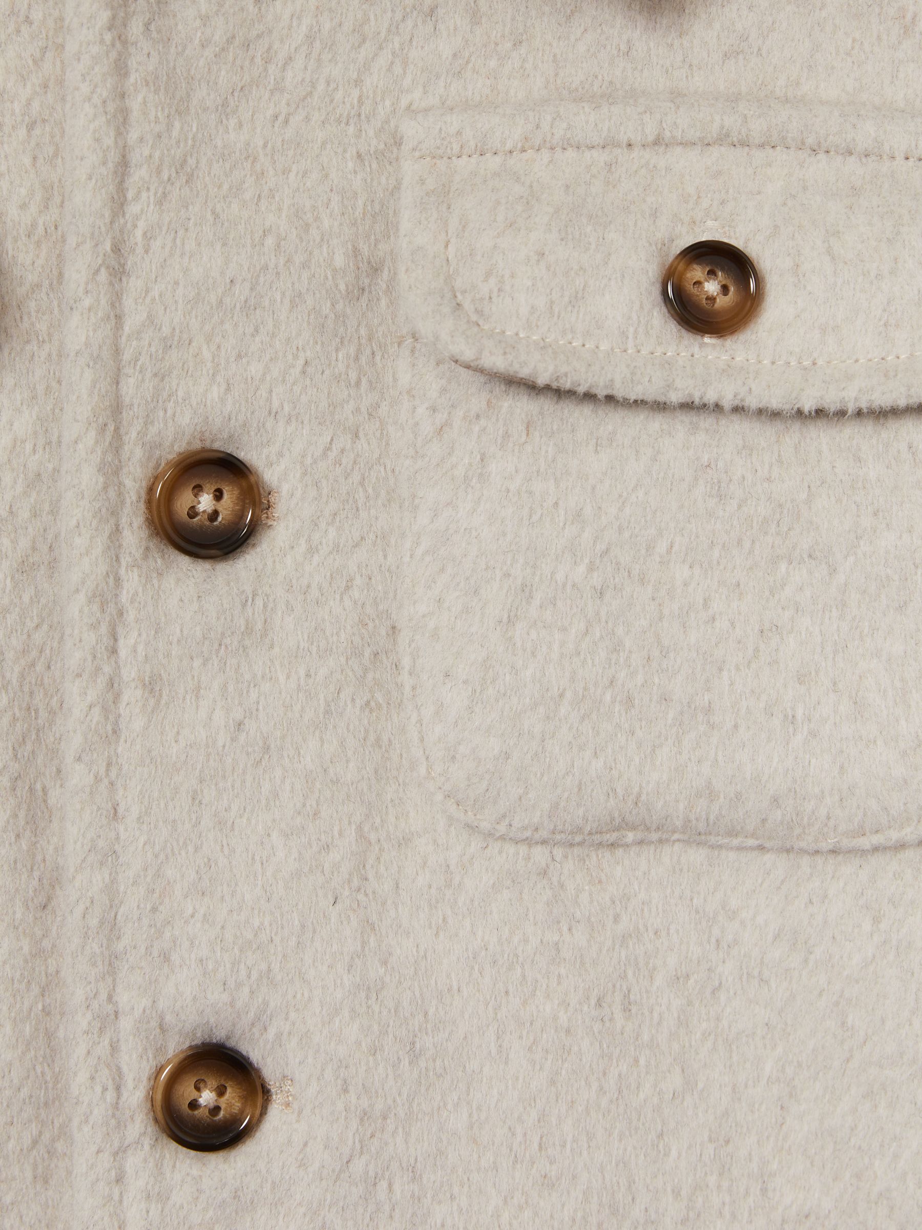 9-13 yrs Removable-Hood Brushed-Twill Overshirt in Stone - Image 4 of 4