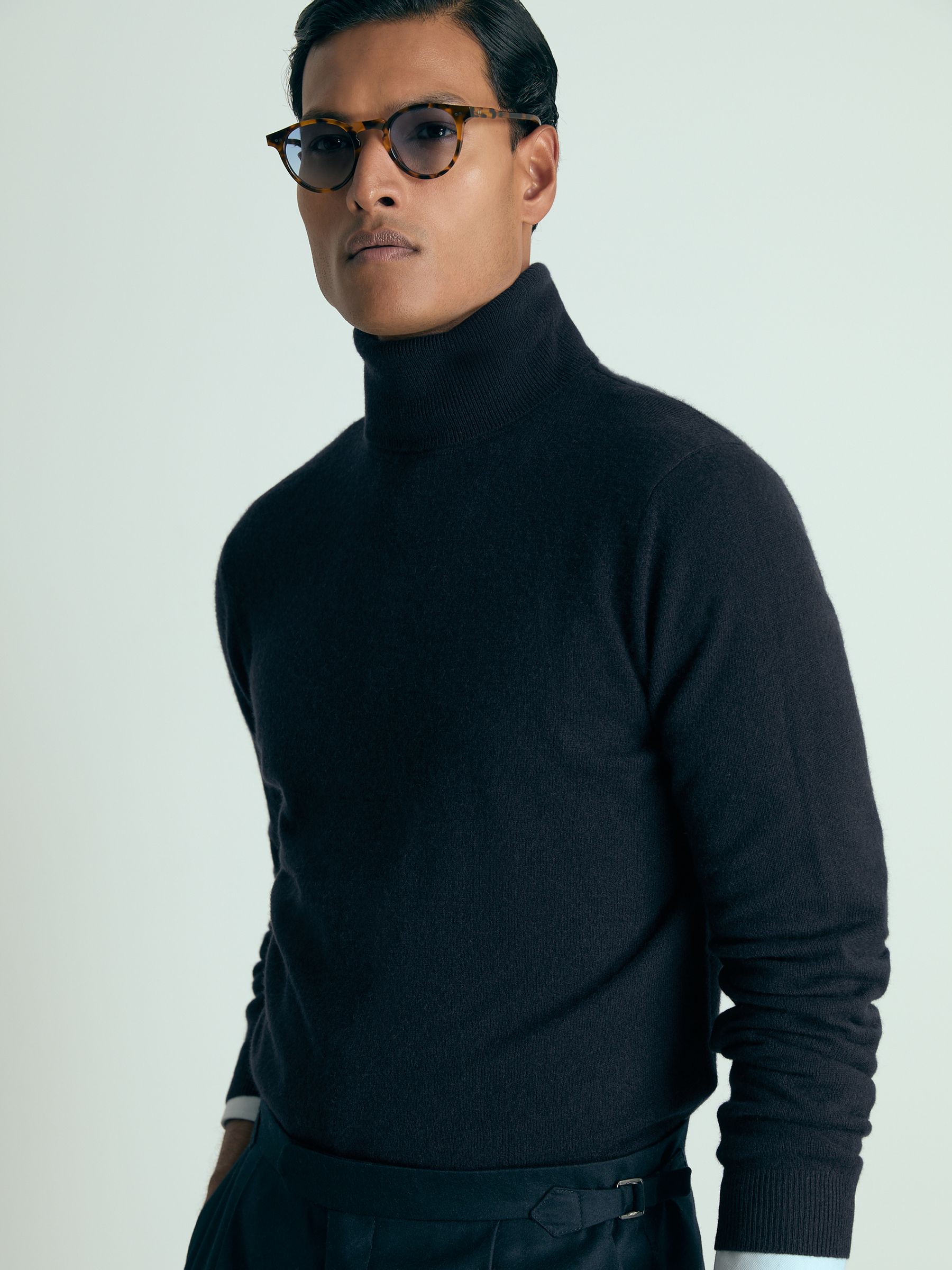 Atelier Cashmere Roll-Neck Jumper in Navy - Image 1 of 5