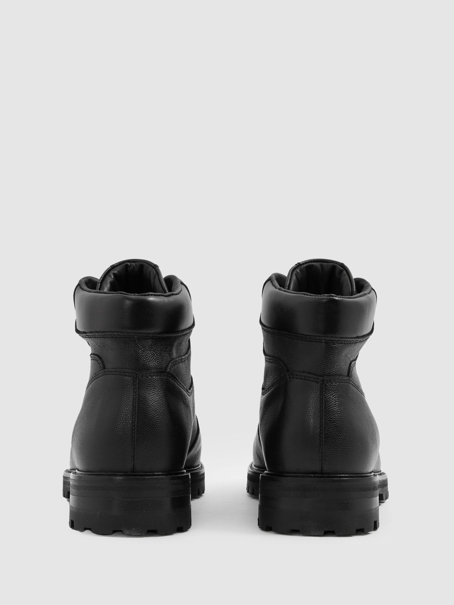 Leather Hiking Boots in Black - Image 4 of 5