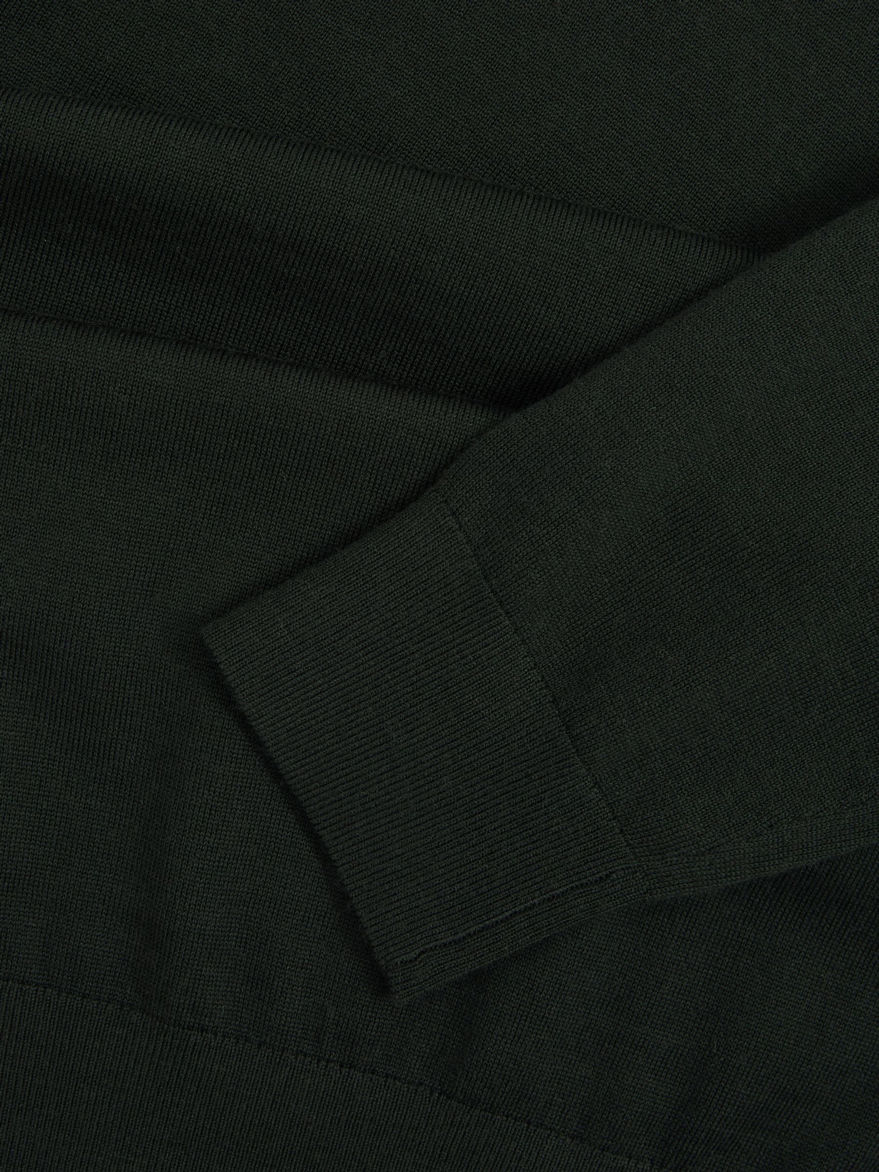 Merino Roll-Neck Jumper in Dark Military Green - Image 6 of 6