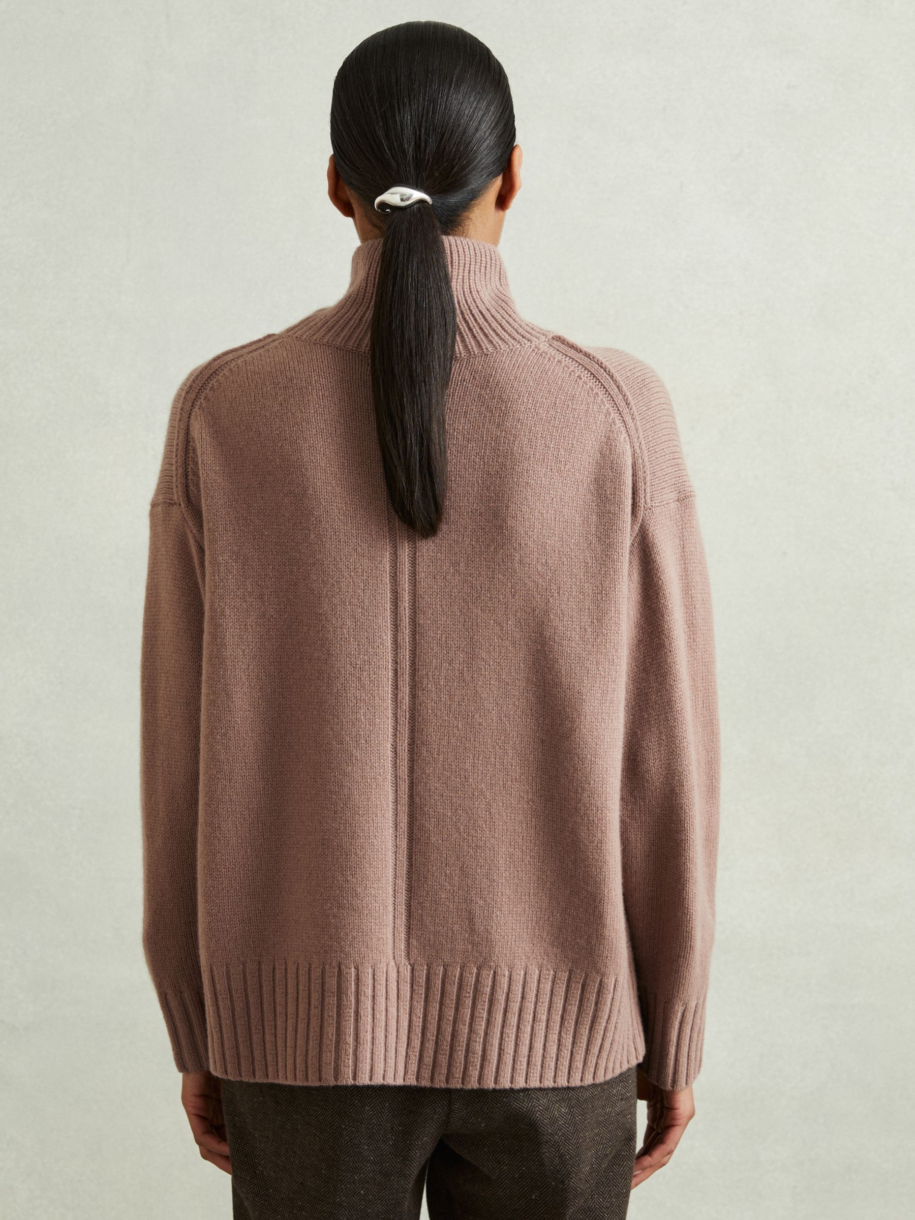 【HESS】★Fur Collar Wool Jumper☆Khaki Beige☆韓国 Maisie Turtleneck - Camel Tan Cashmere Turtleneck Dress