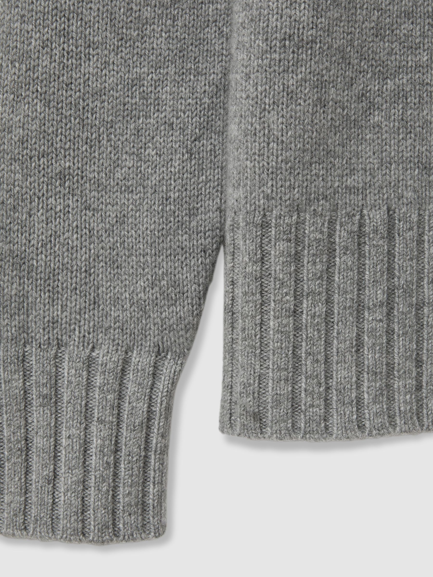 100% Cashmere Roll Neck Jumper in Grey Marl - Image 6 of 6