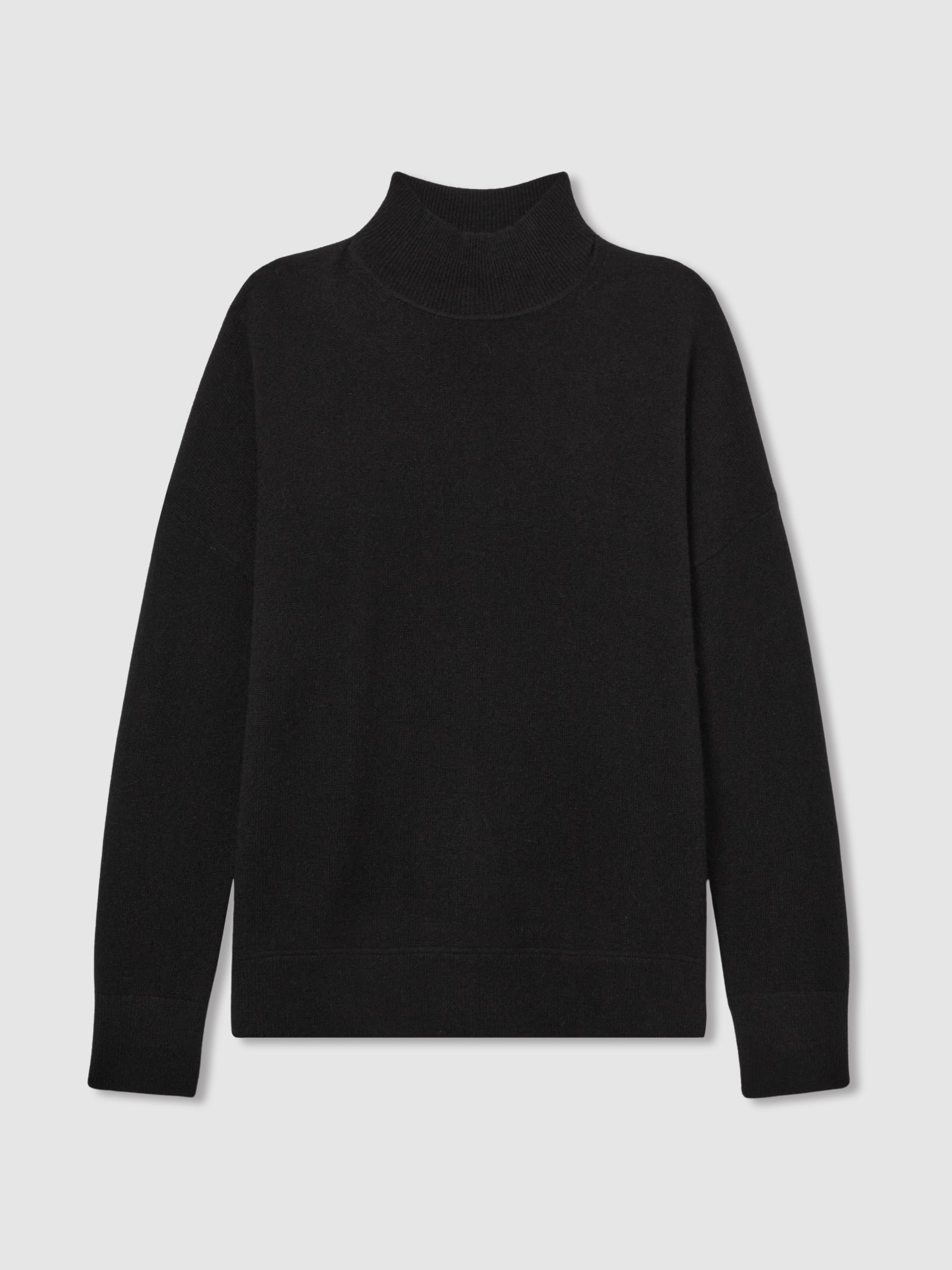 100% Cashmere Roll-Neck Jumper in Black - Image 2 of 7