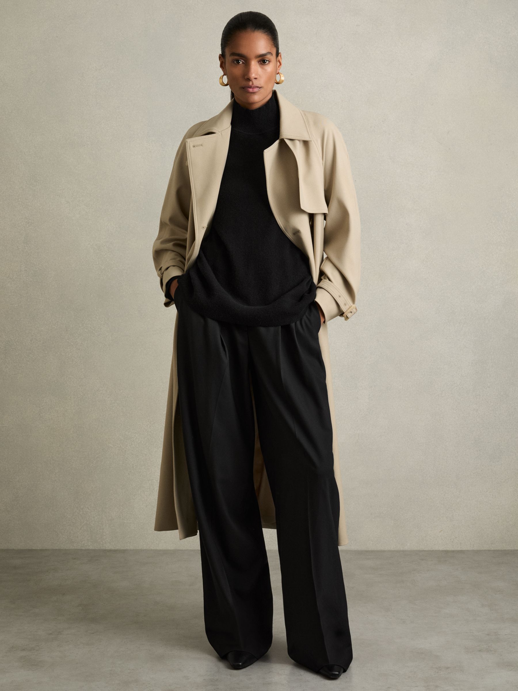 100% Cashmere Roll-Neck Jumper in Black - Image 3 of 7