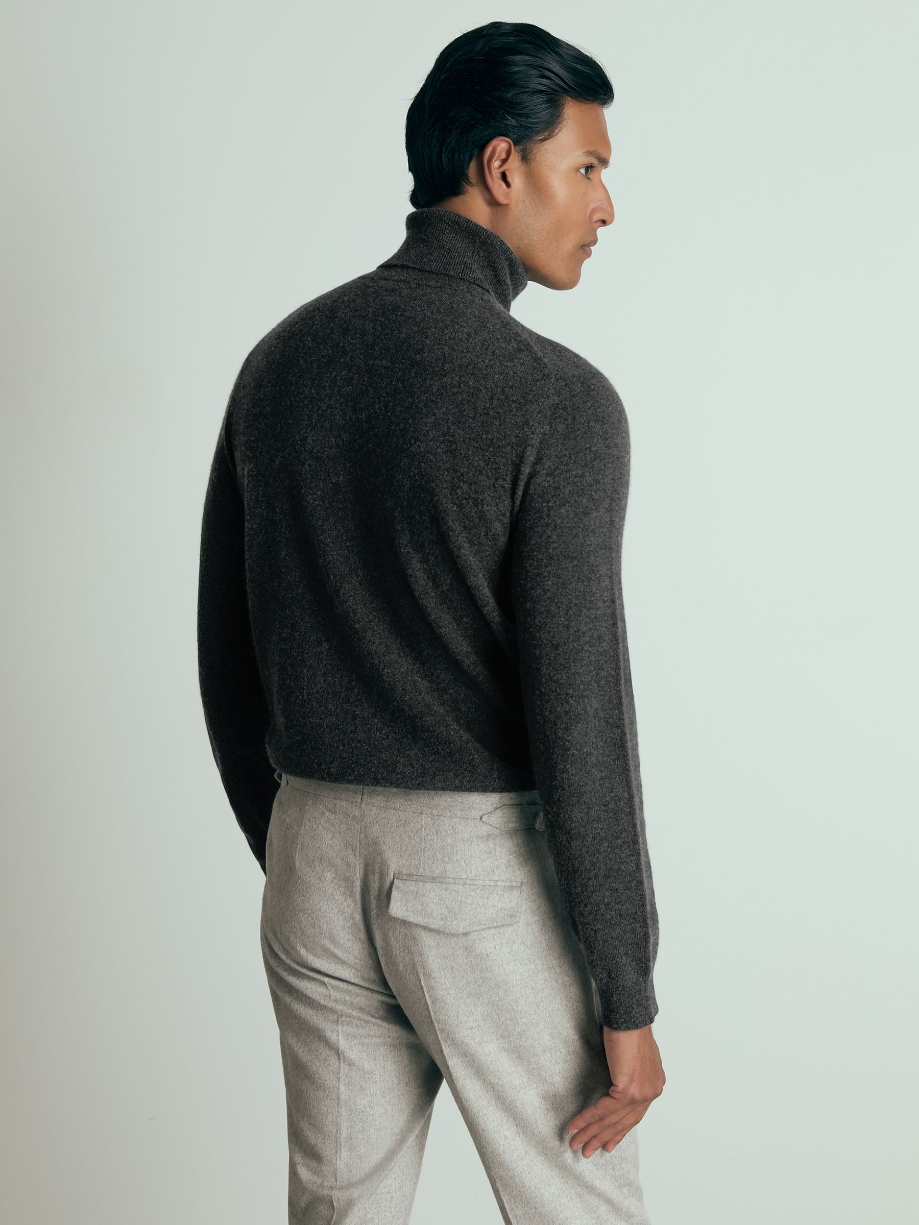 Atelier Cashmere Roll-Neck Jumper in Charcoal Melange - Image 5 of 6