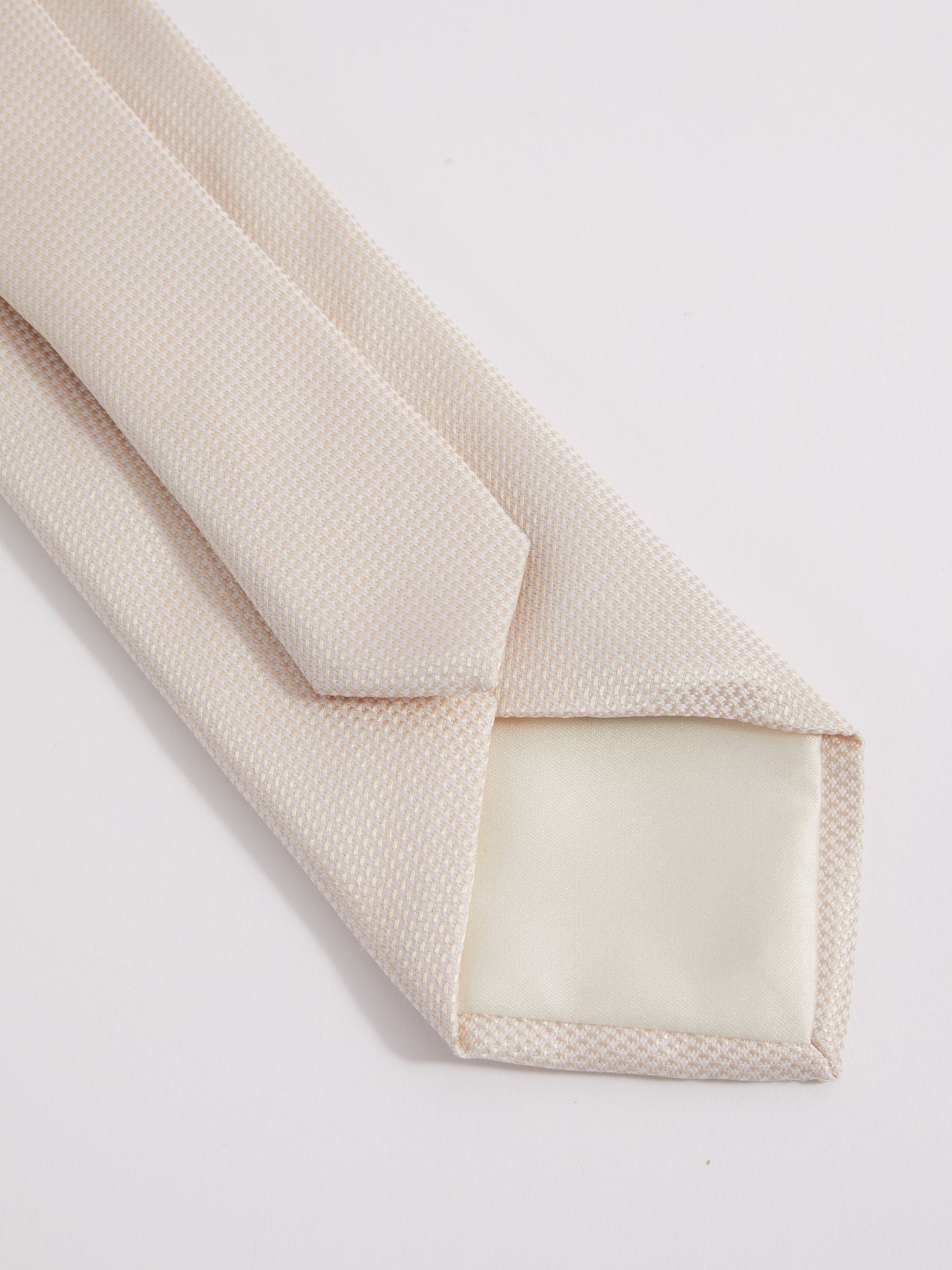Textured Silk-Blend Tie in Oatmeal - Image 5 of 6