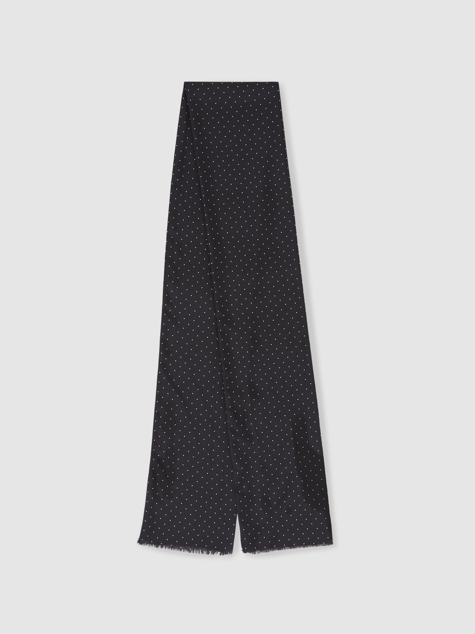 Silk Polka-Dot Dress Scarf in Black/White - Image 1 of 4