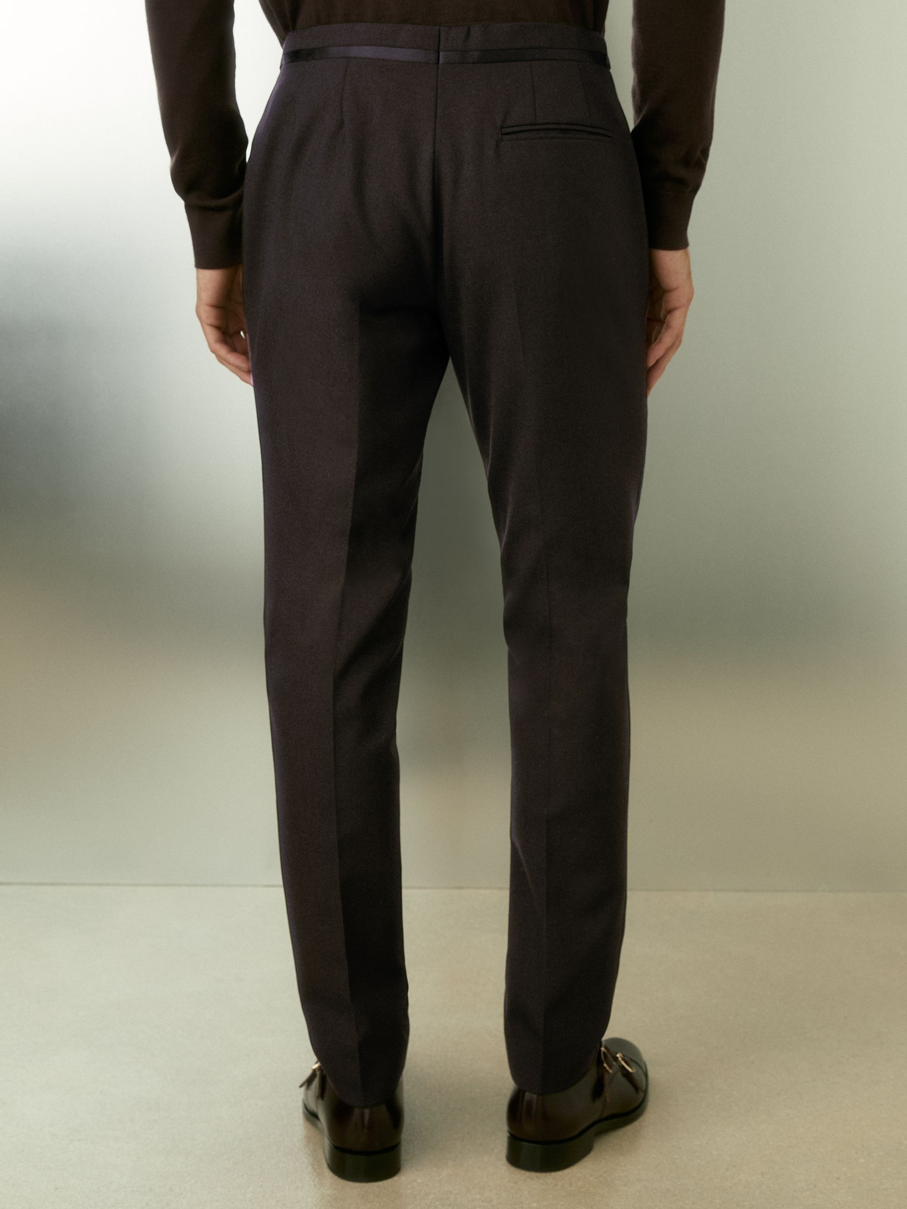 Wool Tuxedo Trousers Slim Fit in Brown - Image 5 of 6