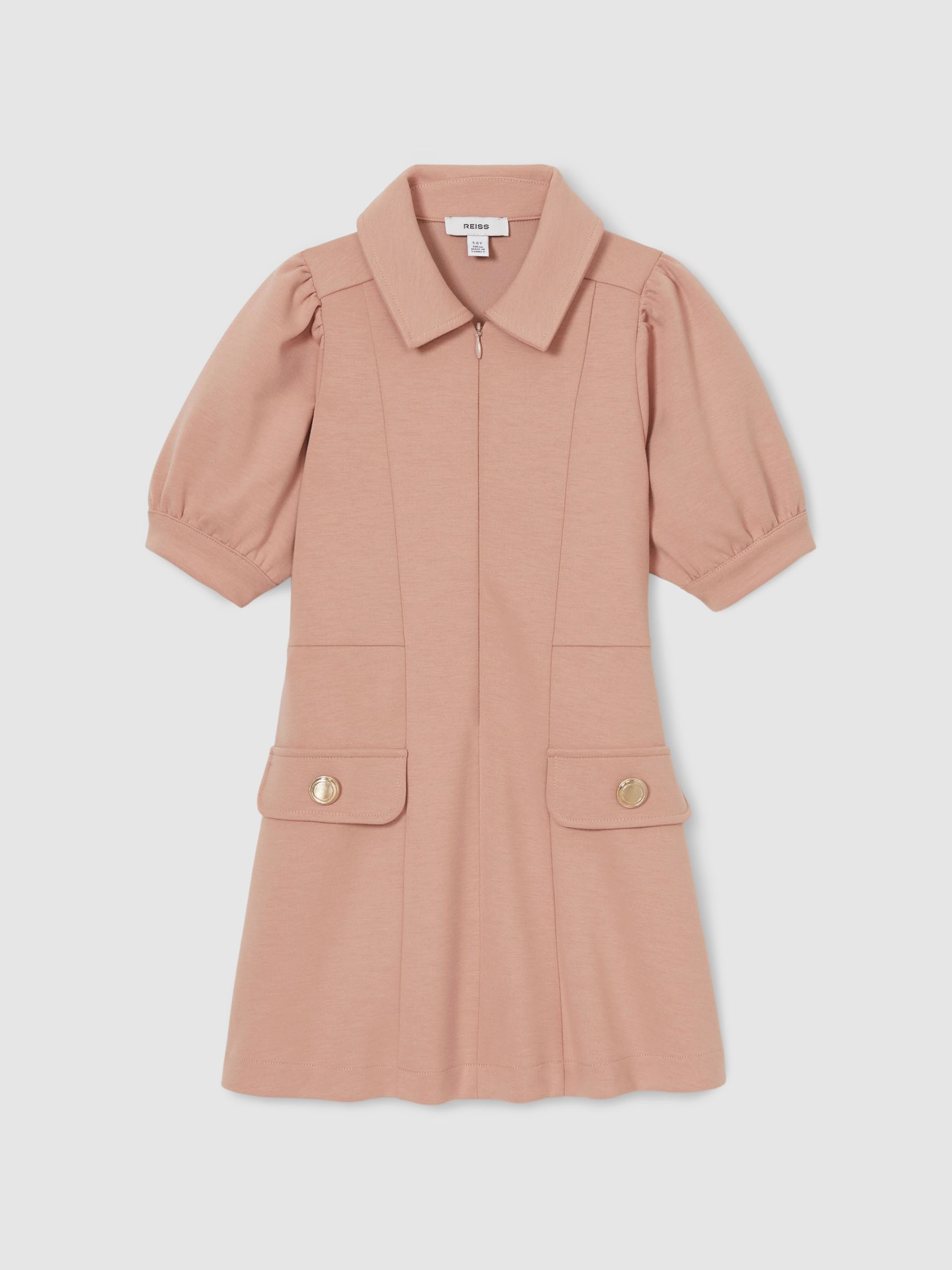 9-13 yrs Jersey Puff Sleeve Dress in Pink - Image 2 of 4