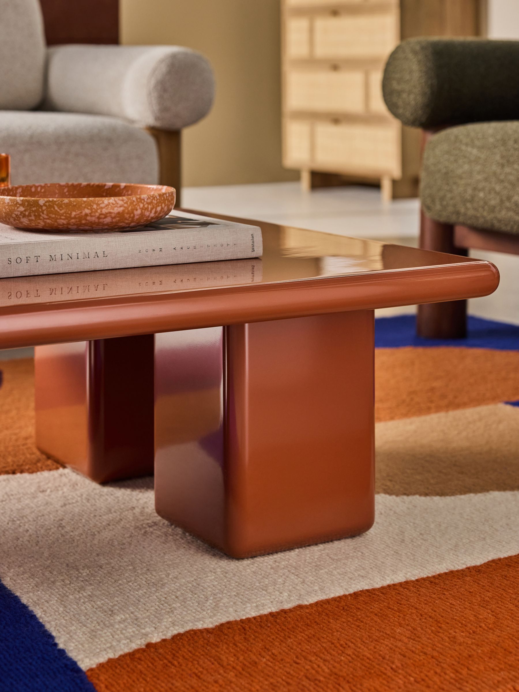 Lacey Coffee Table in Rust Orange - Image 2 of 4