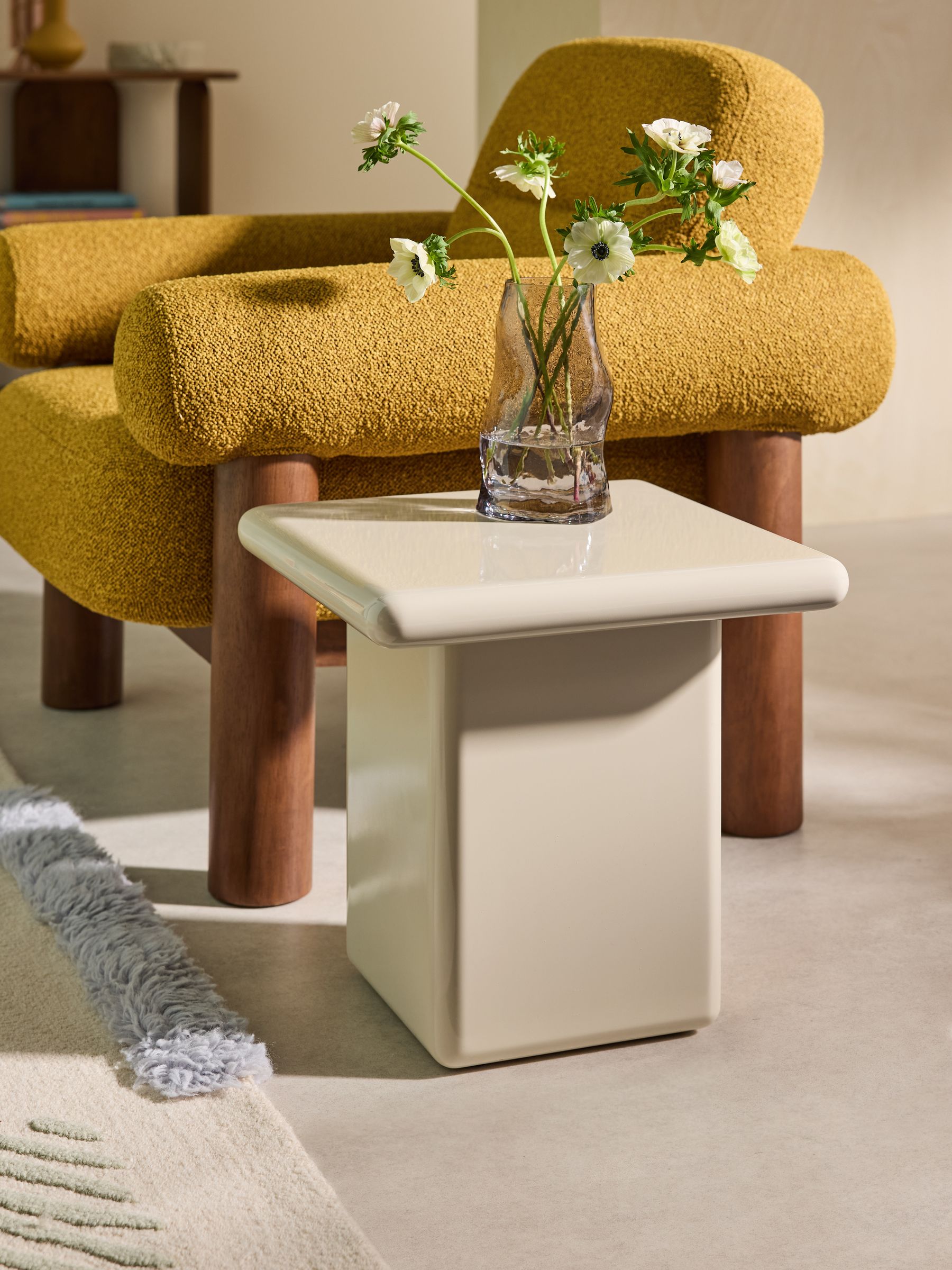 Lacey Side Table in Ecru Natural - Image 1 of 3