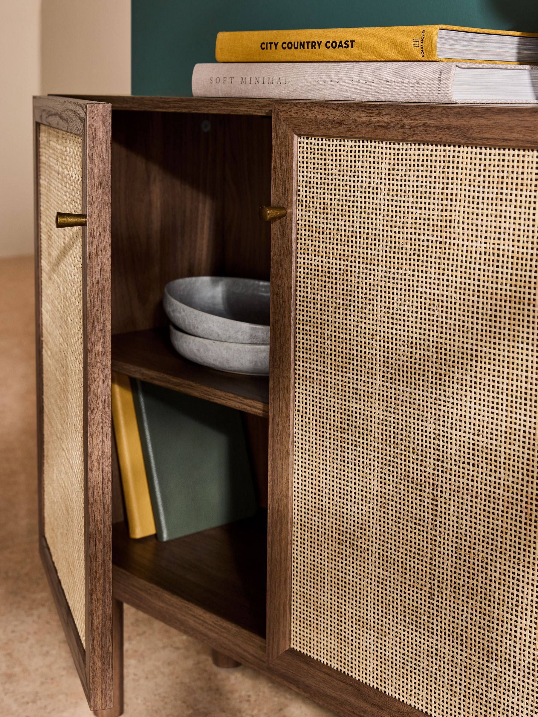 Pavia Rattan Small Sideboard in Dark Oak Effect - Image 2 of 4