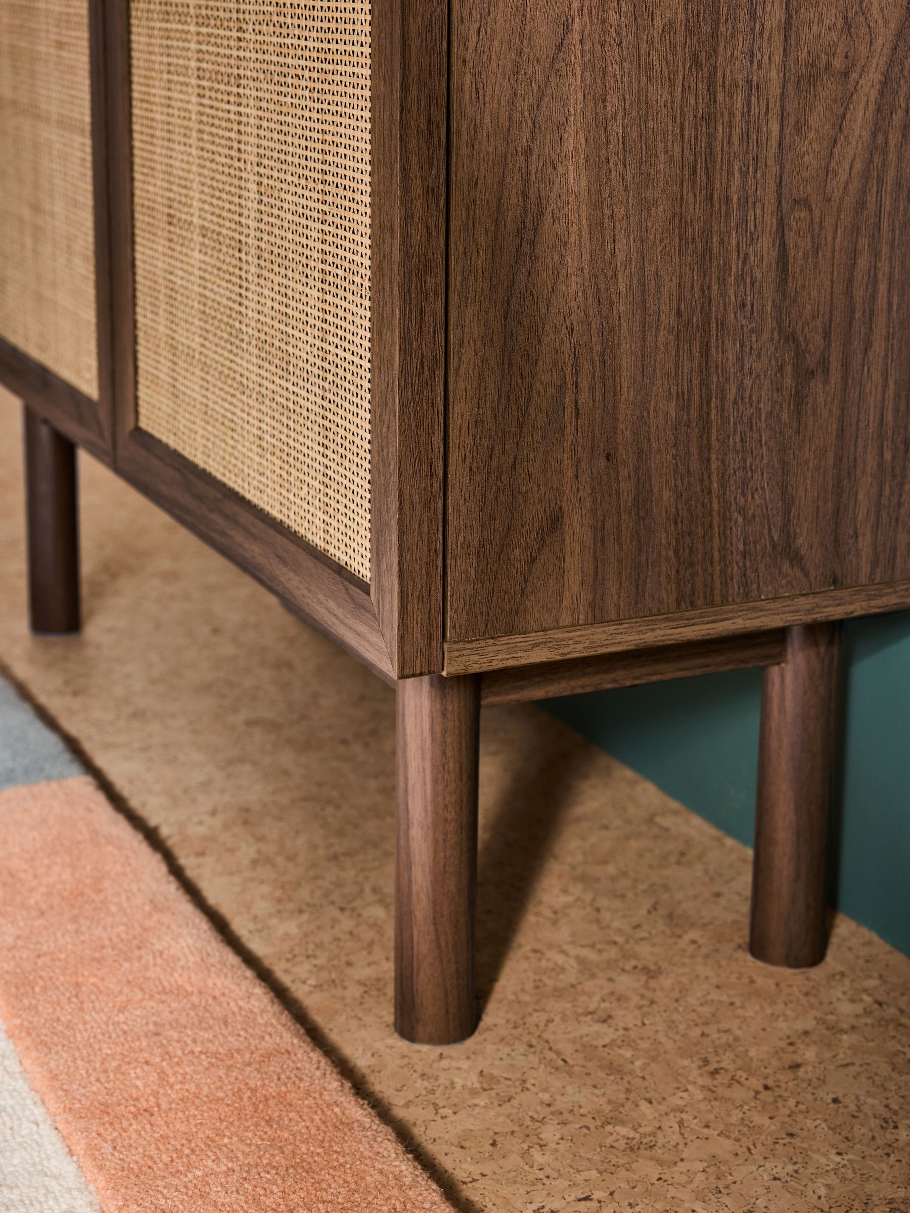 Pavia Rattan Small Sideboard in Dark Oak Effect - Image 3 of 4