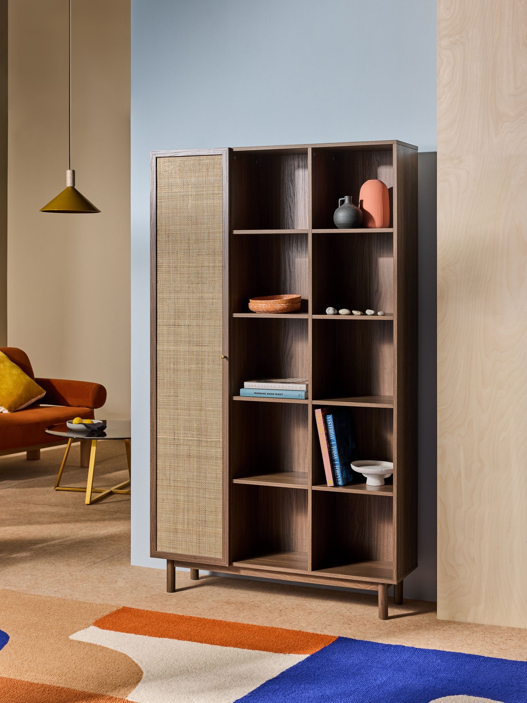 Pavia Rattan Bookcase in Dark Oak Effect - Image 1 of 4