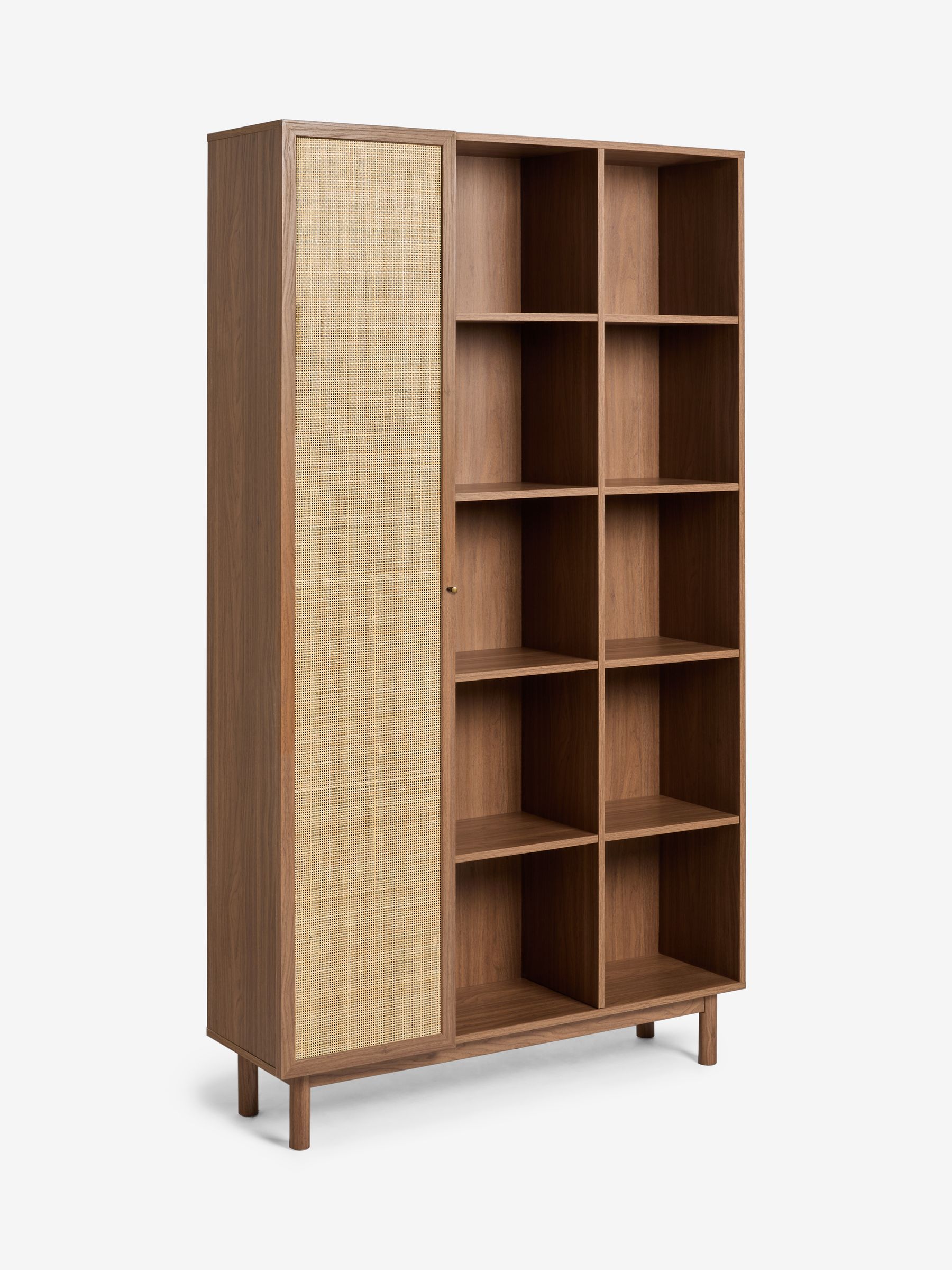 Dark Oak Effect Pavia Rattan Bookcase - Image 6 of 7
