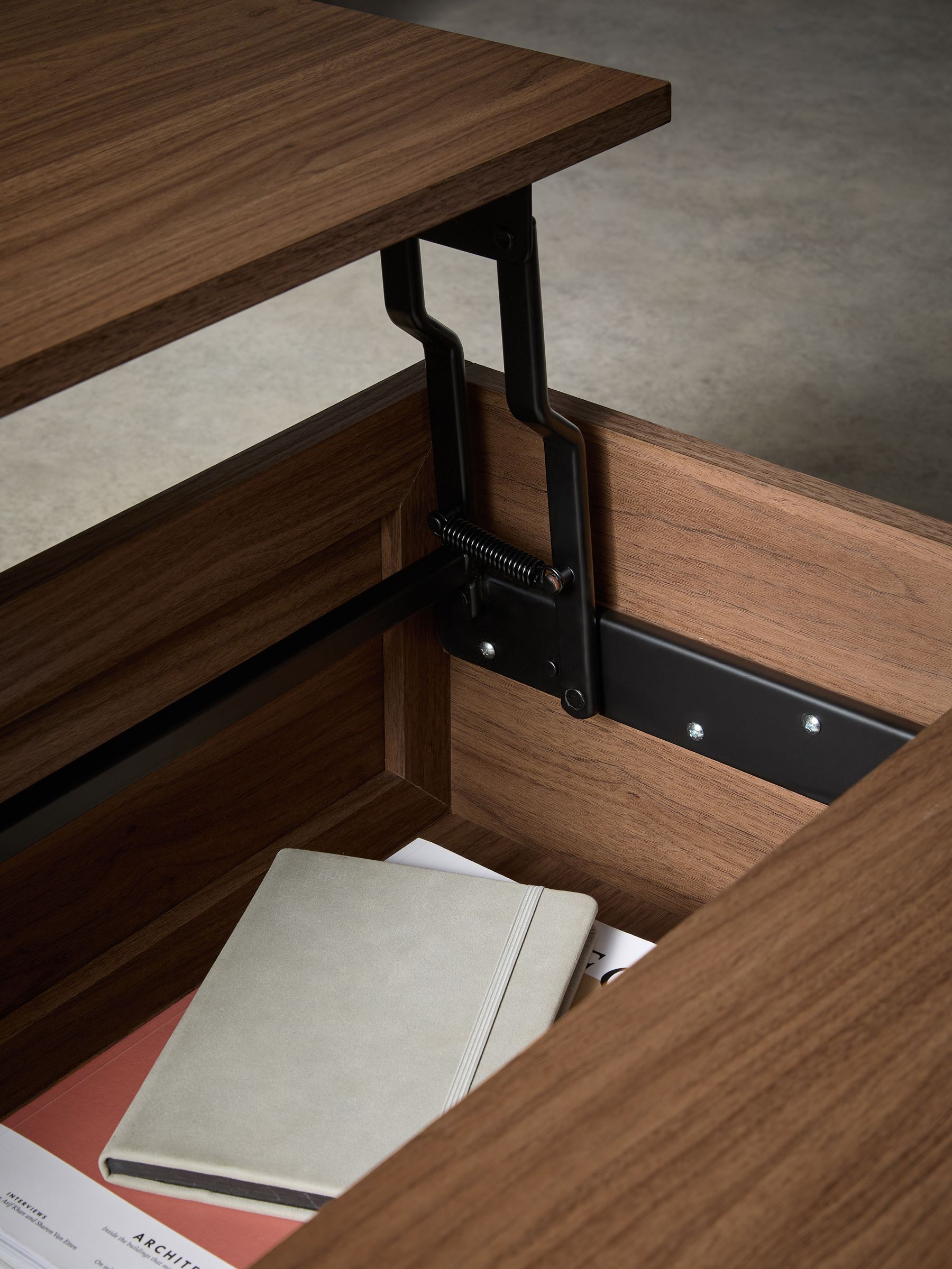 Pavia Rattan Coffee Table to Desk in Dark Oak Effect - Image 5 of 5