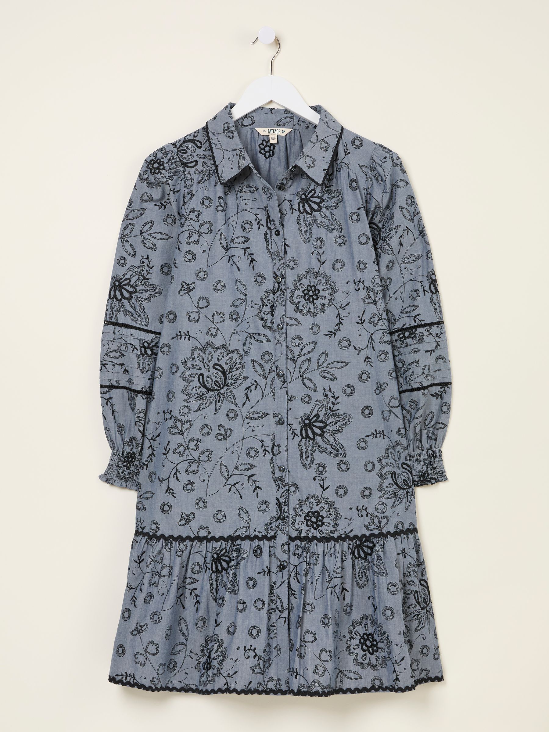 Kitty Chambray Blue Embroidered Dress - Image 5 of 5