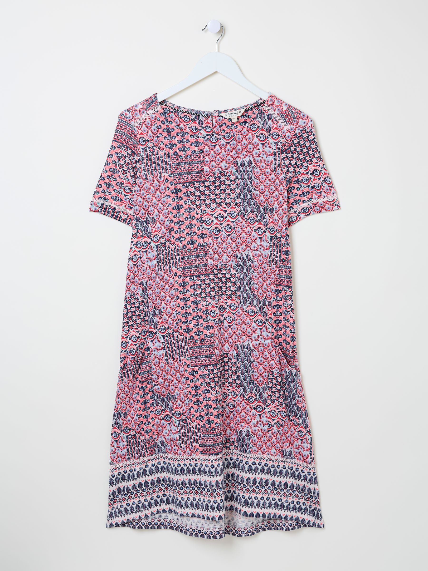 Simone Pink Geo Short Sleeve Jersey Dress - Image 4 of 5
