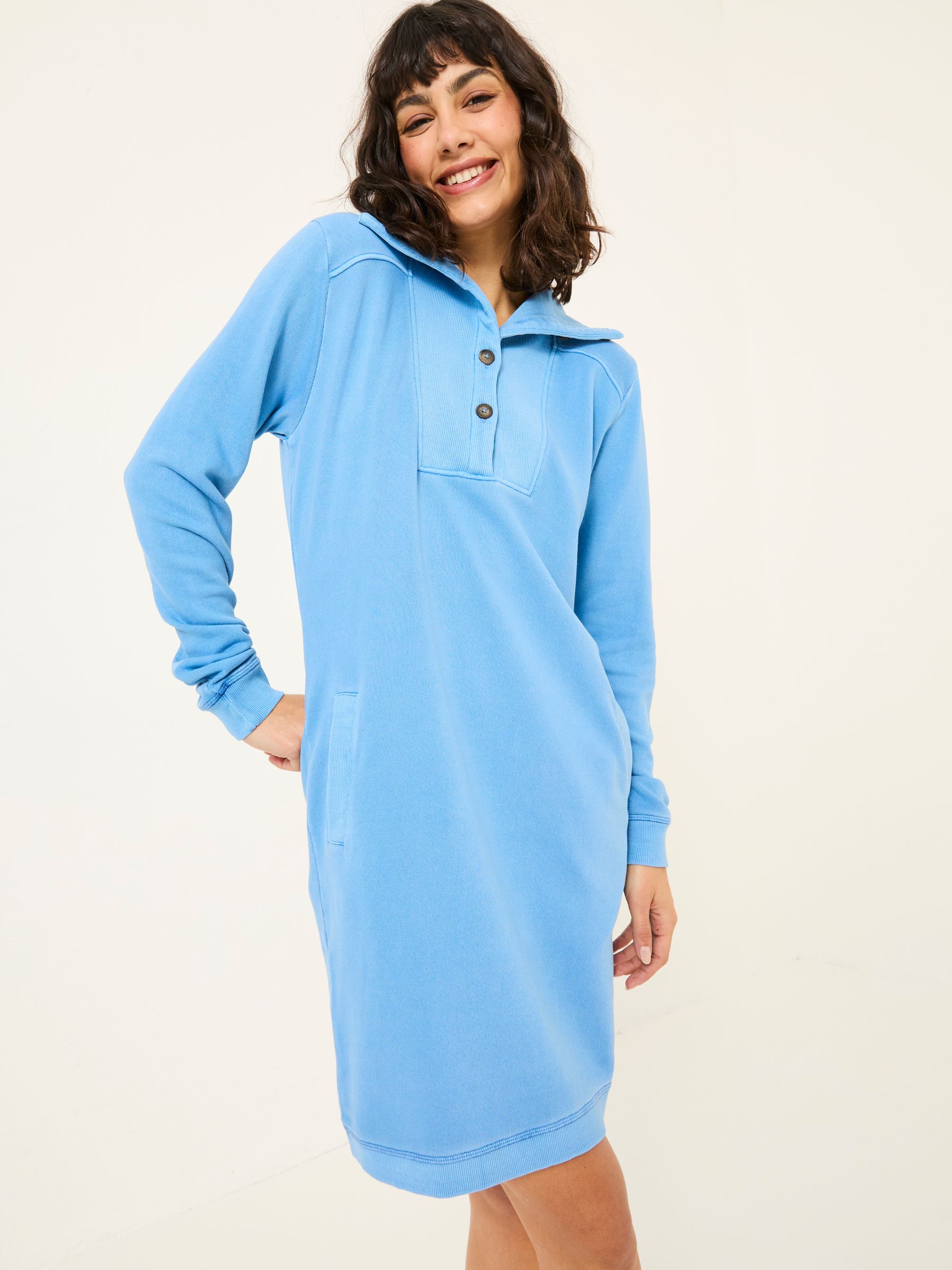 Bright Blue 100% Cotton Willa Sweat Dress - Image 3 of 5