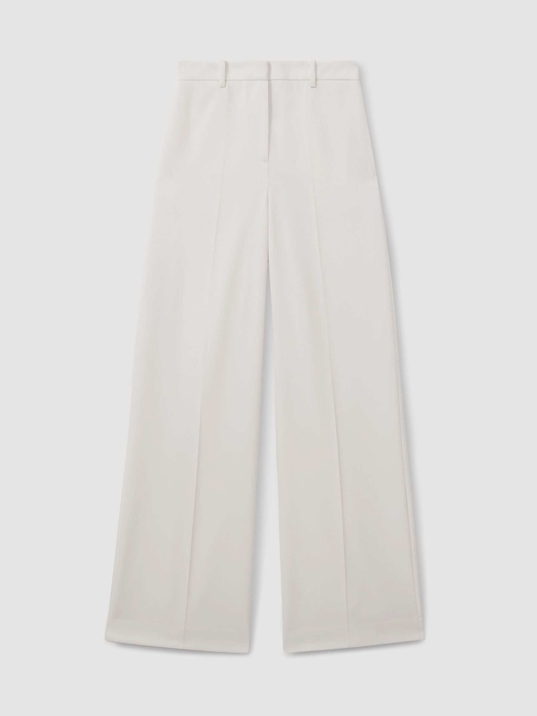 Petite Wool Blend Wide Leg Tux Trousers in White - Image 2 of 7