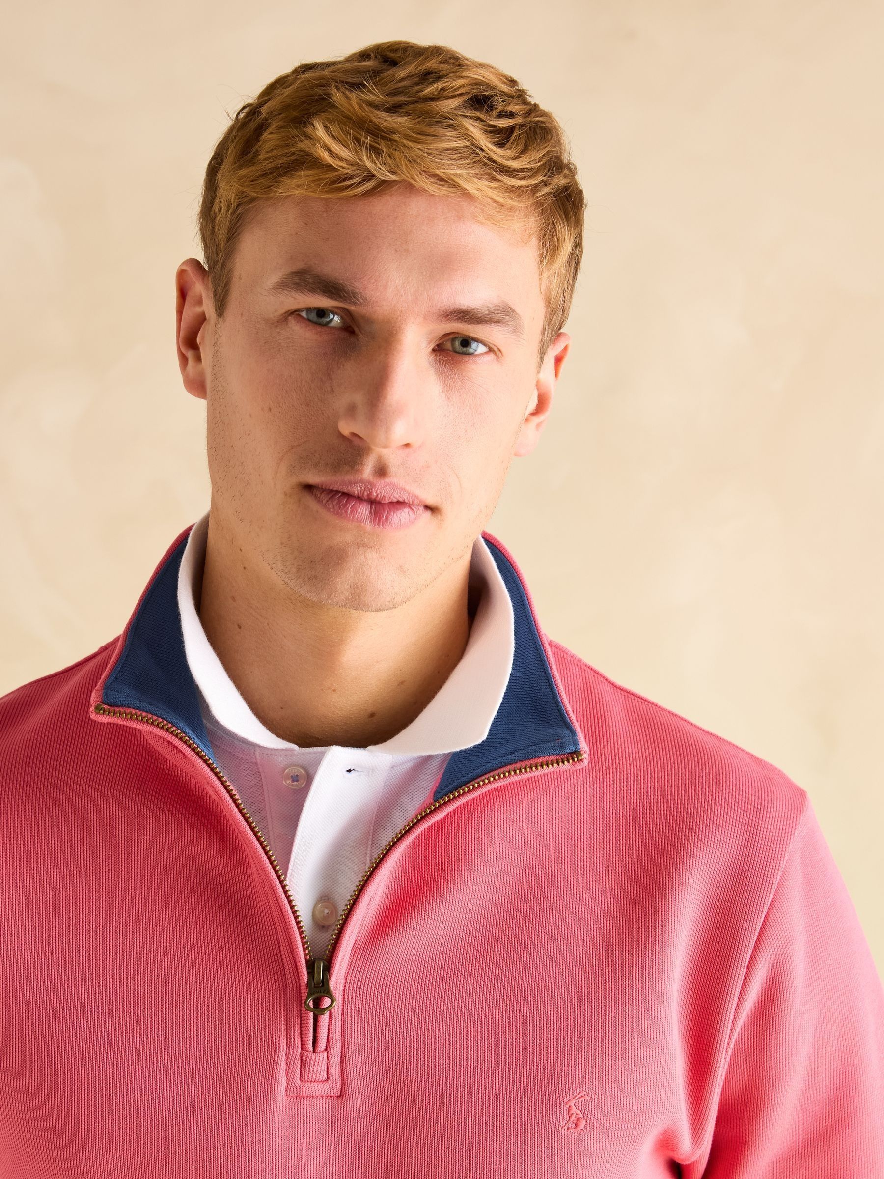 Alistair Pink Quarter Zip Cotton Sweatshirt - Image 5 of 7