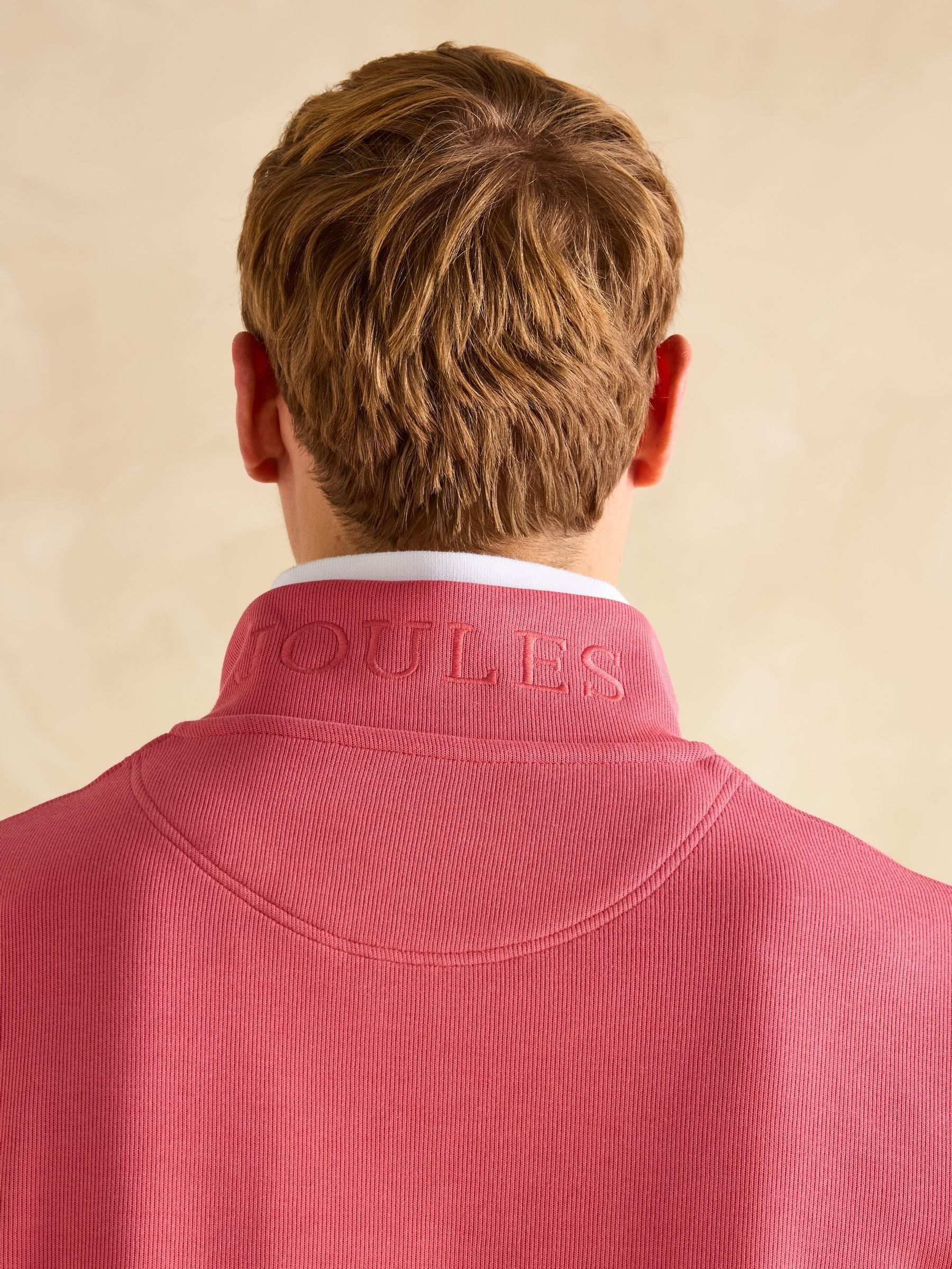 Alistair Pink Quarter Zip Cotton Sweatshirt - Image 6 of 7