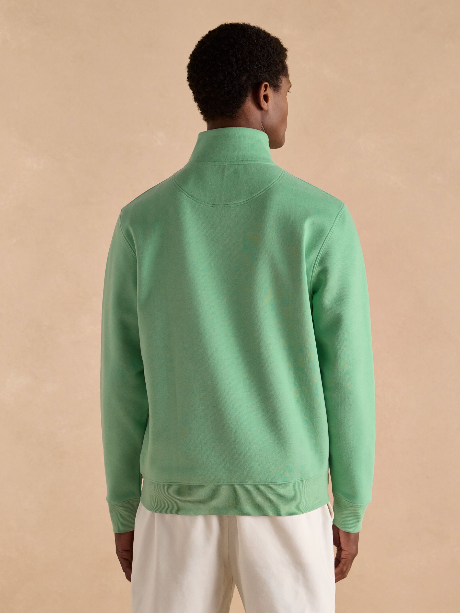 Jenkins Mint Green Brushed Cotton Quarter Zip Sweatshirt - Image 2 of 9