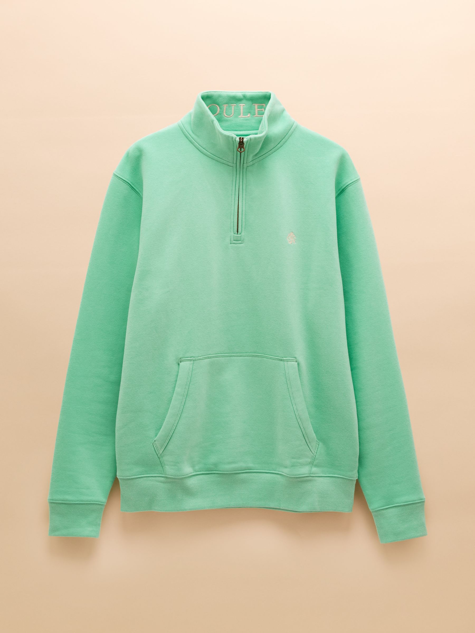 Jenkins Mint Green Brushed Cotton Quarter Zip Sweatshirt - Image 9 of 9