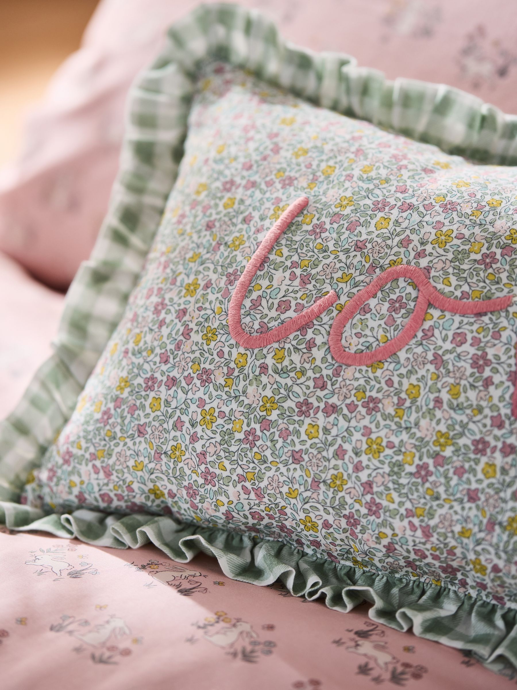 Floral Ditsy Love Frill Cushion - Image 2 of 6