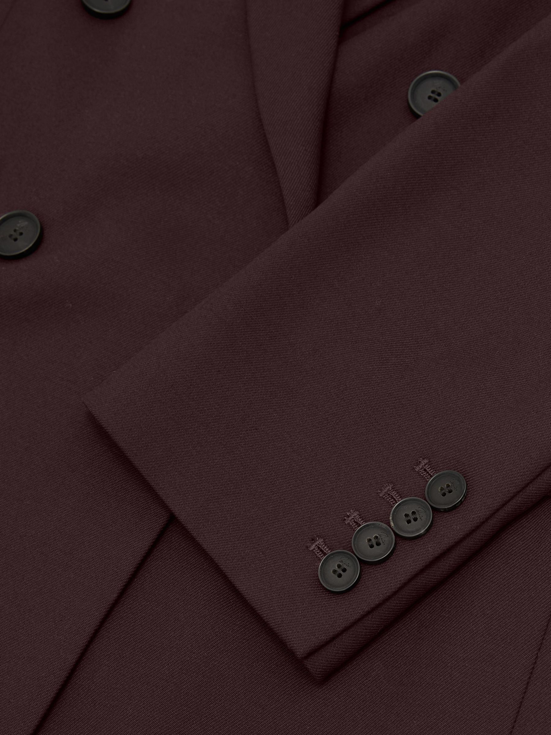 Tall Wool-Blend Double-Breasted Oversized Suit Blazer in Dark Aubergine - Image 10 of 11