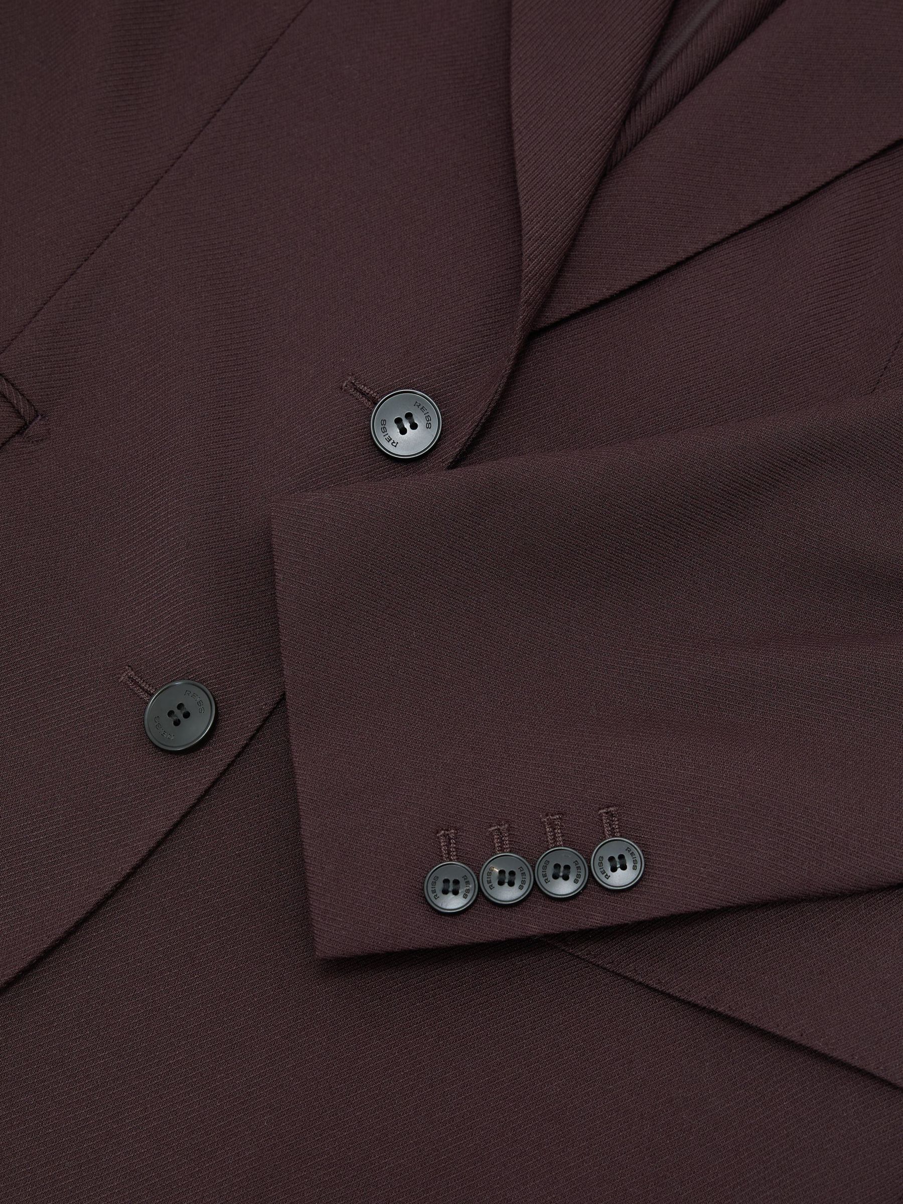 Stretch-Twill Relaxed Single-Breasted Blazer in Grape - Image 7 of 7