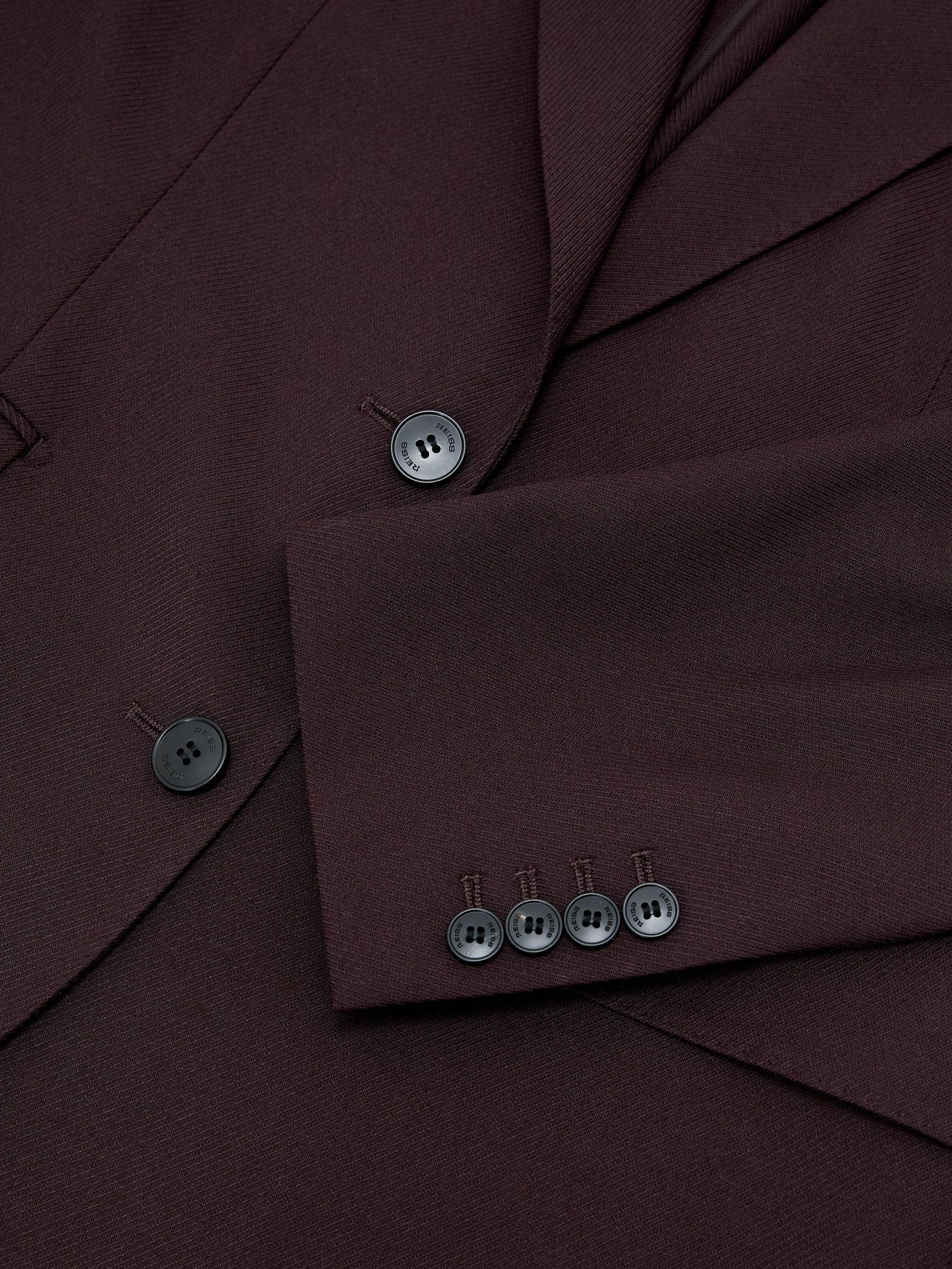 Stretch-Twill Relaxed Single-Breasted Blazer in Grape - Image 9 of 9