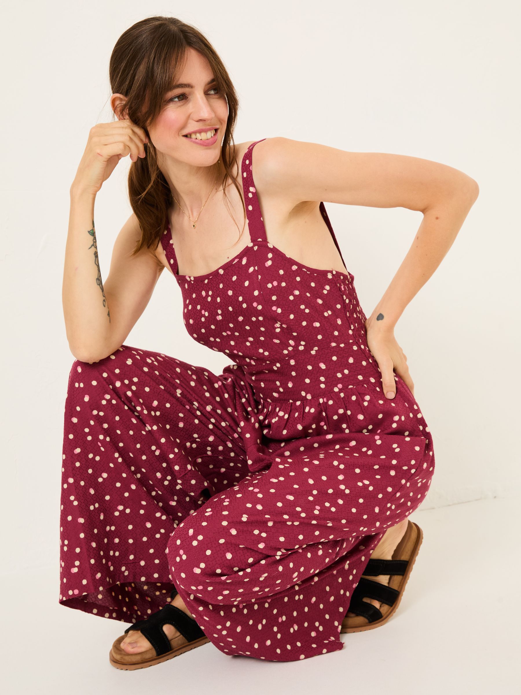 Burgundy Red Ruby Jumpsuit - Image 3 of 5