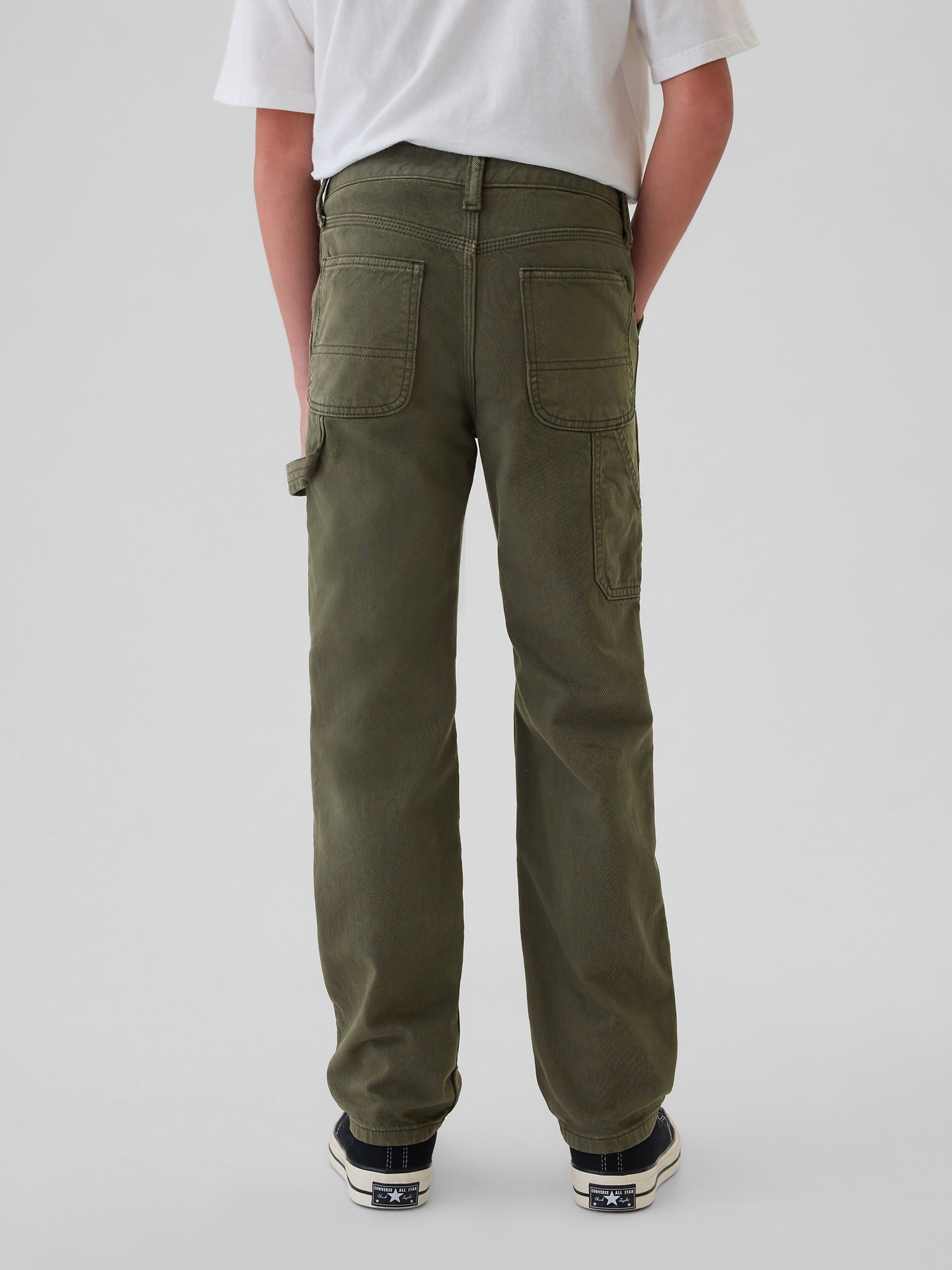 Green Cotton Straight Fit Carpenter Jeans (5-13yrs) - Image 2 of 6