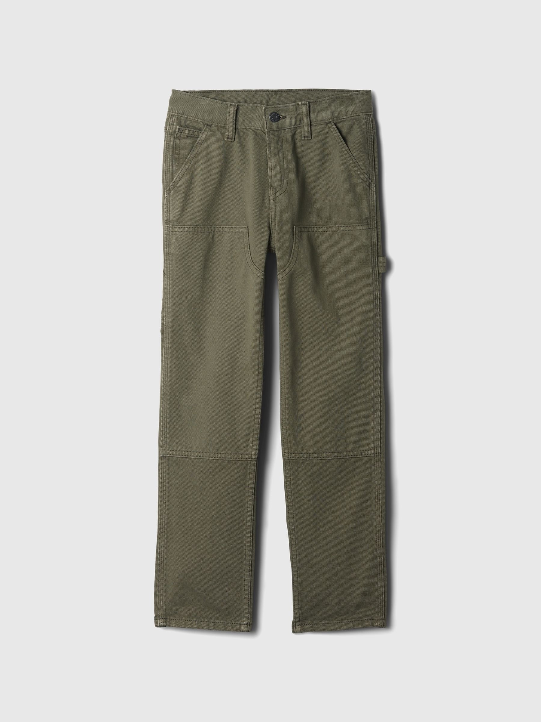Green Cotton Straight Fit Carpenter Jeans (5-13yrs) - Image 4 of 6