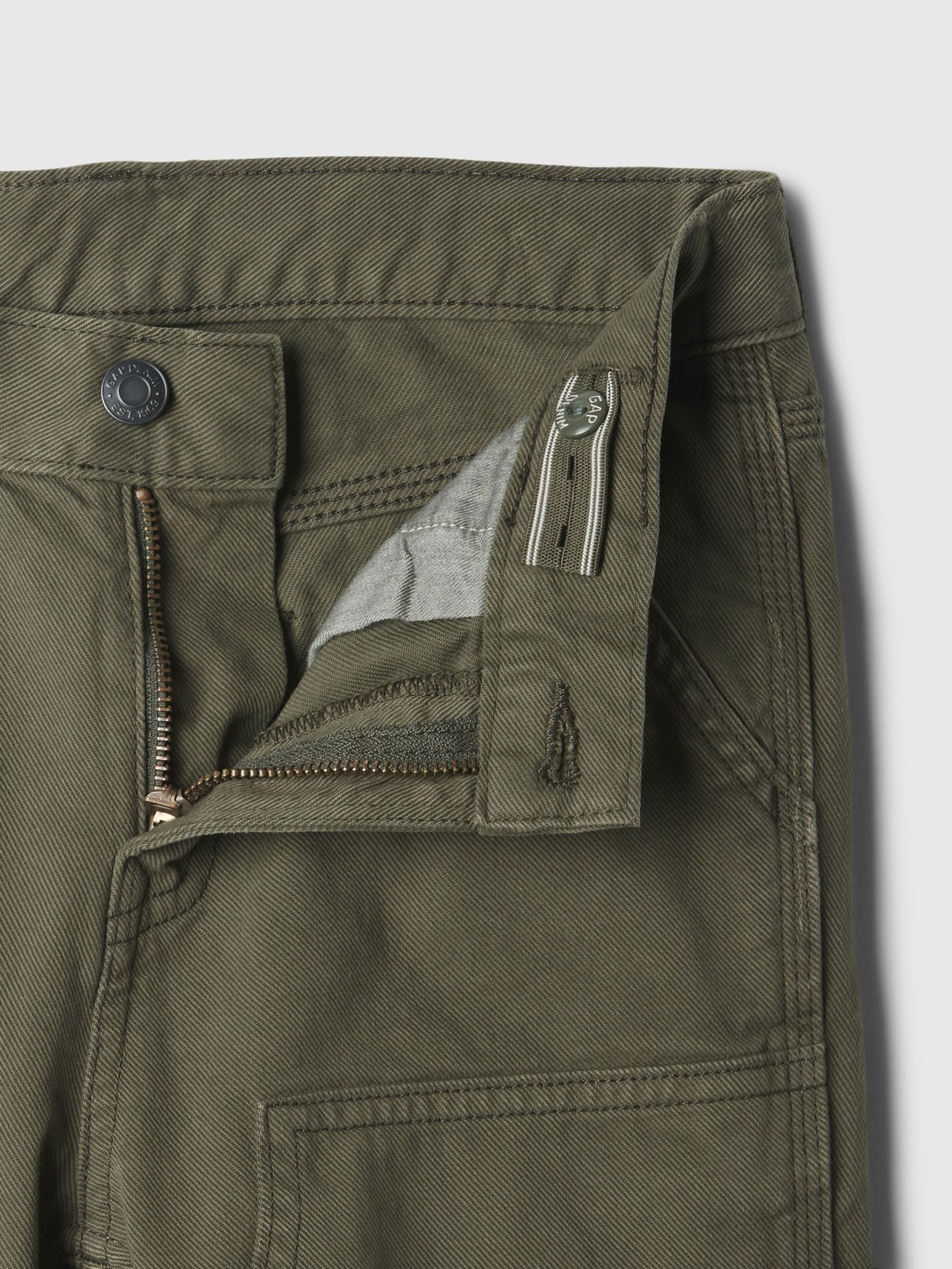Green Cotton Straight Fit Carpenter Jeans (5-13yrs) - Image 5 of 6